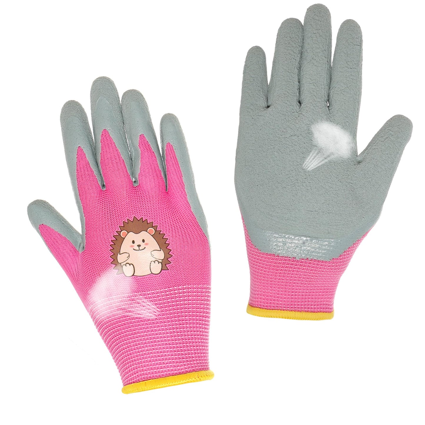 Hmxpls 3 Pairs Kids Gardening Gloves, Toddler Work Gloves, Kids Garden Gloves, Children Rubber Coated Gardening Gloves for Digging Weeding Landscaping (A, Small)