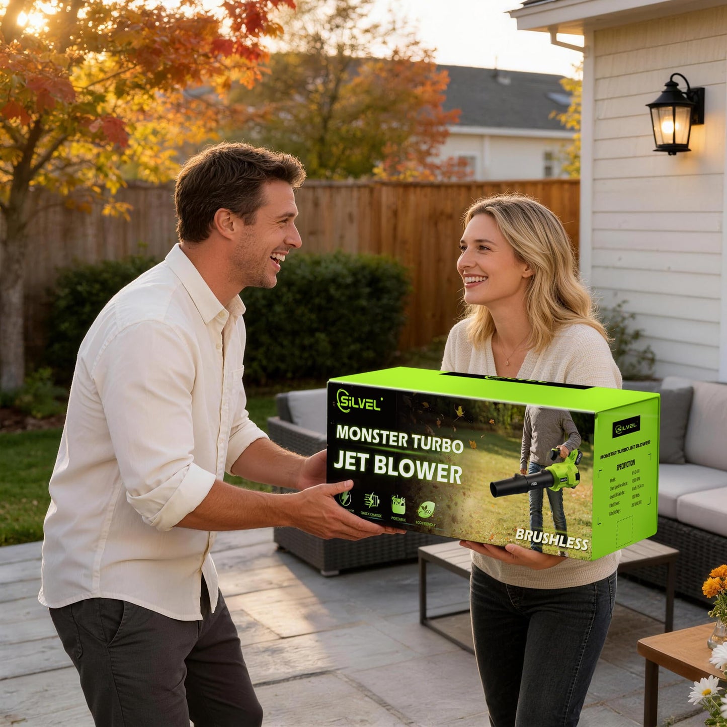 SILVEL Cordless Leaf Blower with 2x6.0Ah Battery and Quick Charger, 750CFM (250MPH) High Power Turbo Leaf Blowers with LCD Screen/Variable Speeds for Lawn Care, Patio, Dust, Blowing Leaves