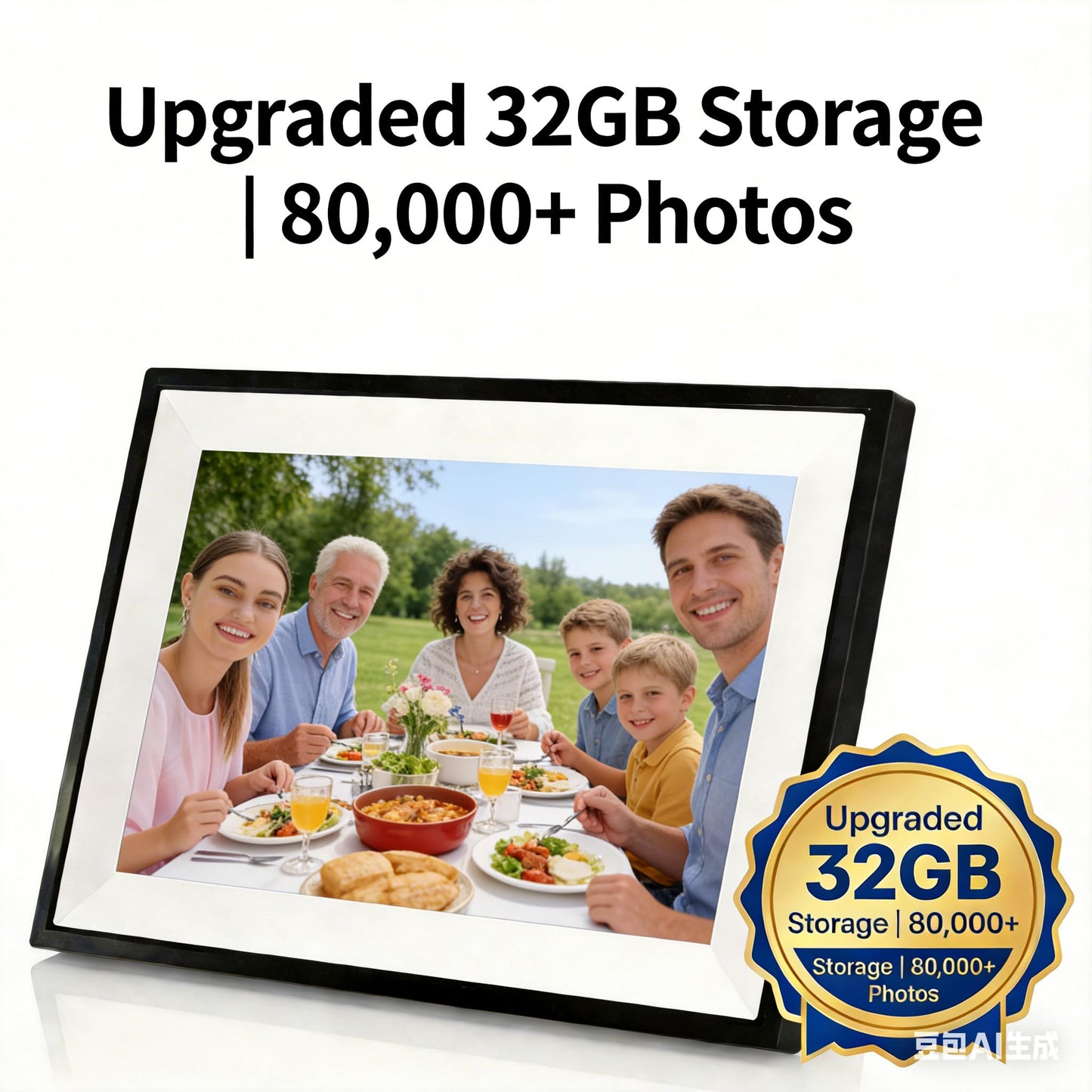 PIPI Vision 10.1 Inch WiFi Digital Picture Frame, Upgraded 32GB Storage,Smart Frameo App, IPS Touch Screen, Easy Setup, Instantly Share Photos & Videos for Mom,Grandparents