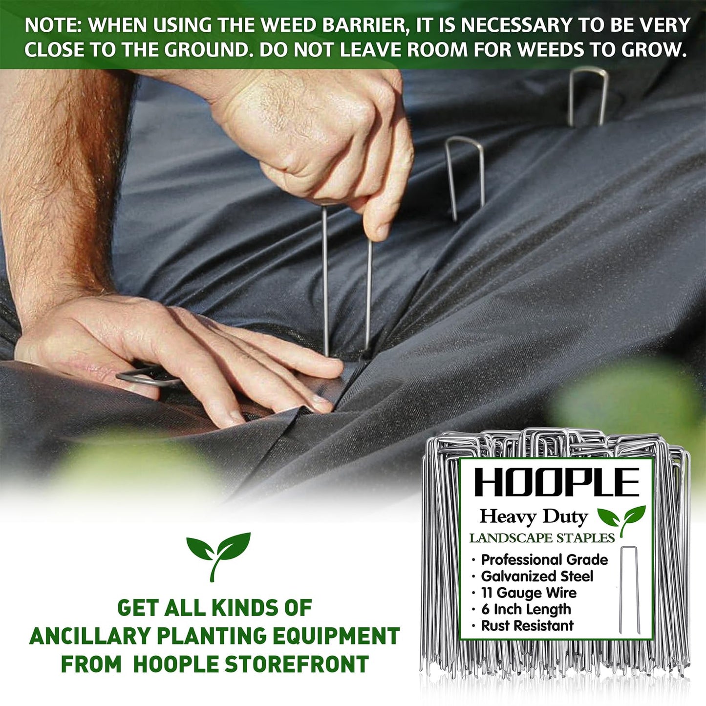 HOOPLE 3ftx180ft Heavy Duty Weed Barrier Landscape Fabric, Non Woven Geotextile Fabric for Weed Control, Driveways & Gardens | Commercial Grade Ground Cover with High Permeability, Cut to Size by Yard