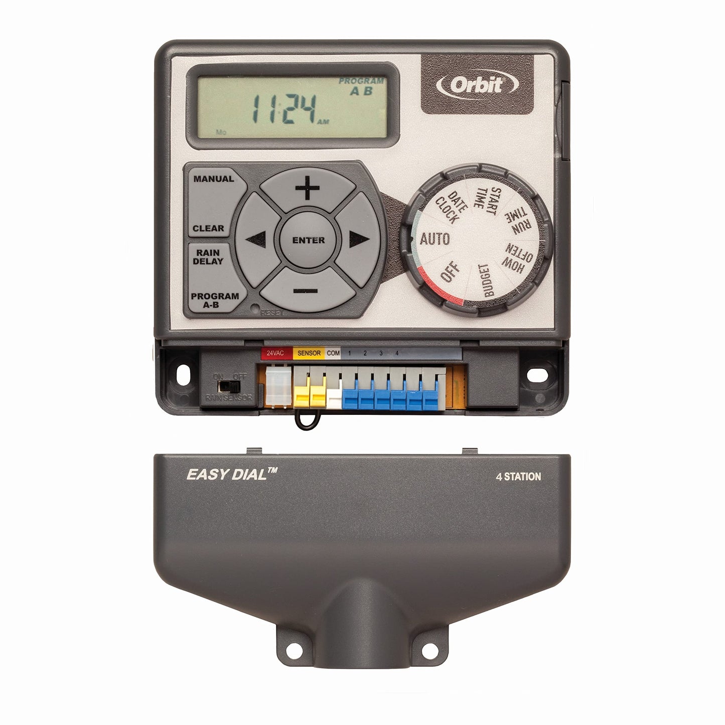 Orbit Easy Dial 4-Station Irrigation System Controller, Indoor, Grey, 28964