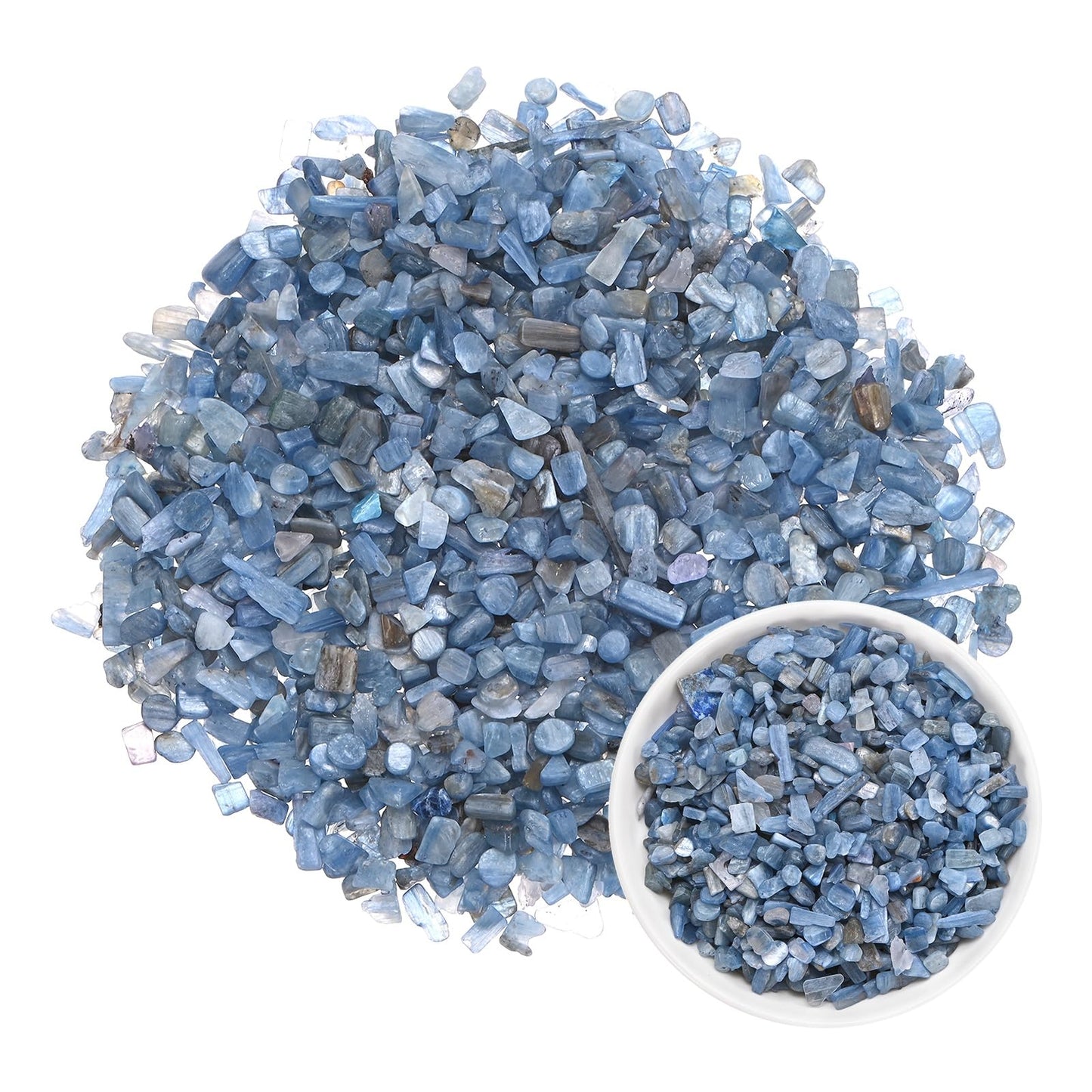 M METERXITY 1.1lb/500g Assorted Tumbled Chips Stone, 5-7 mm Crushed Crystal Quartz Pieces for Vases Filler/Aquarium/Succulent Plants Decor, Irregular Shaped Stones [Dark Blue]