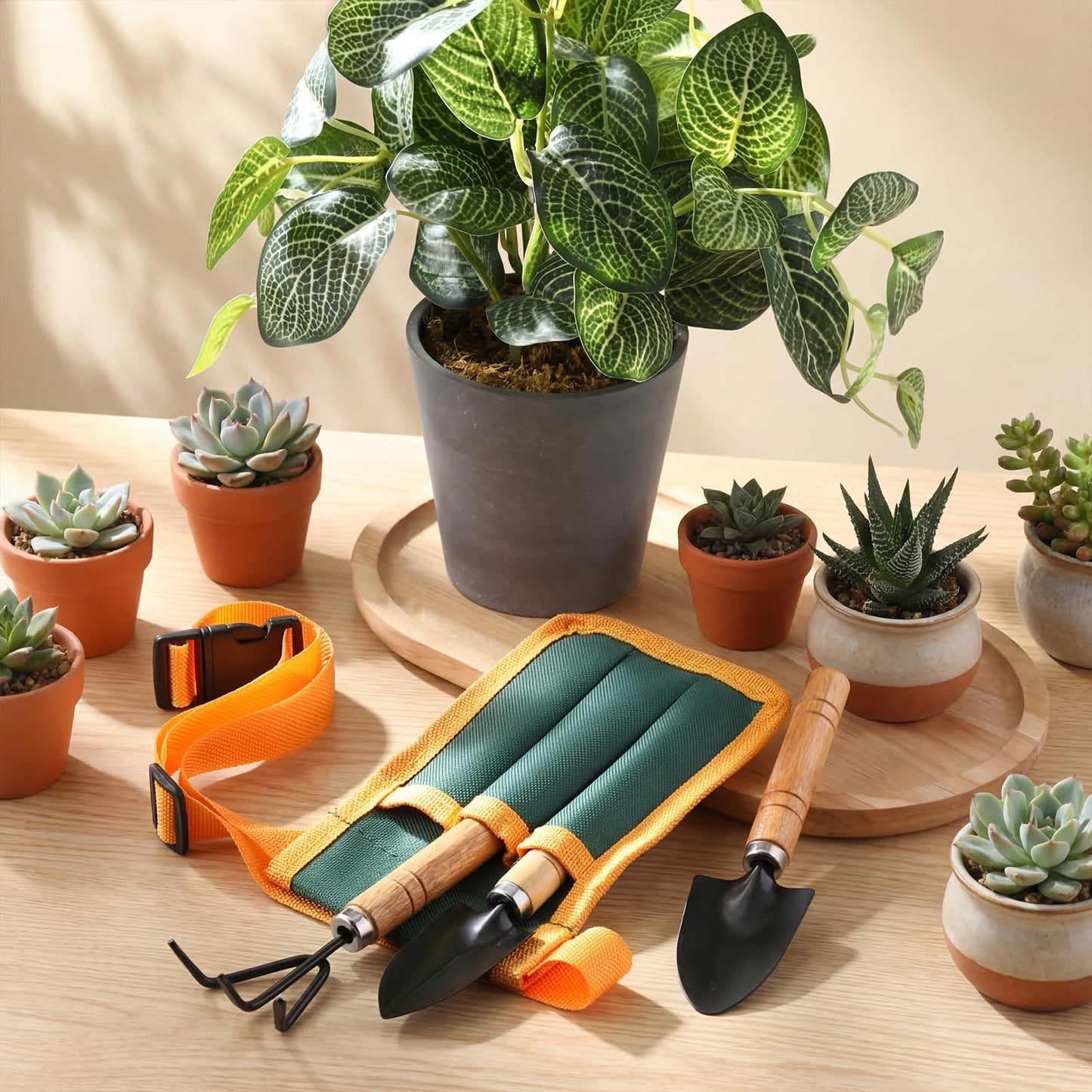Lanties 20 Pieces Kids Gardening Tool Belt Set Include 10 Pieces Adjustable Gardening Belt, 10 Sets Shovel, Rake, Spade for Planting Loosening Digging DIY Building Hand Tools Gift, Outdoor Activities