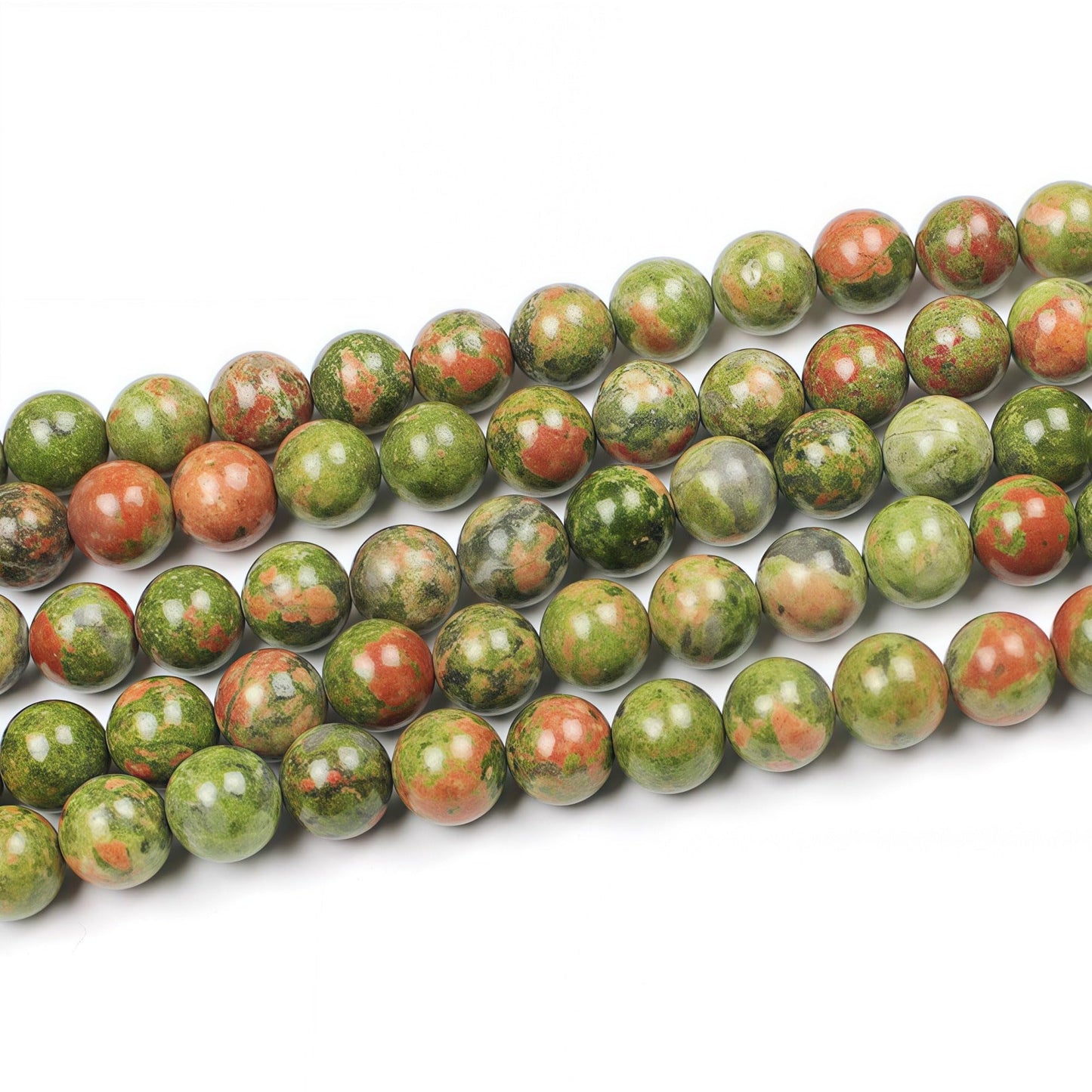 MJDCB Natural Stone Beads Unakite Round Loose Spacer Beads 15'' 4m 6m 8m 10mm 12m for Jewelry Making (6mm)