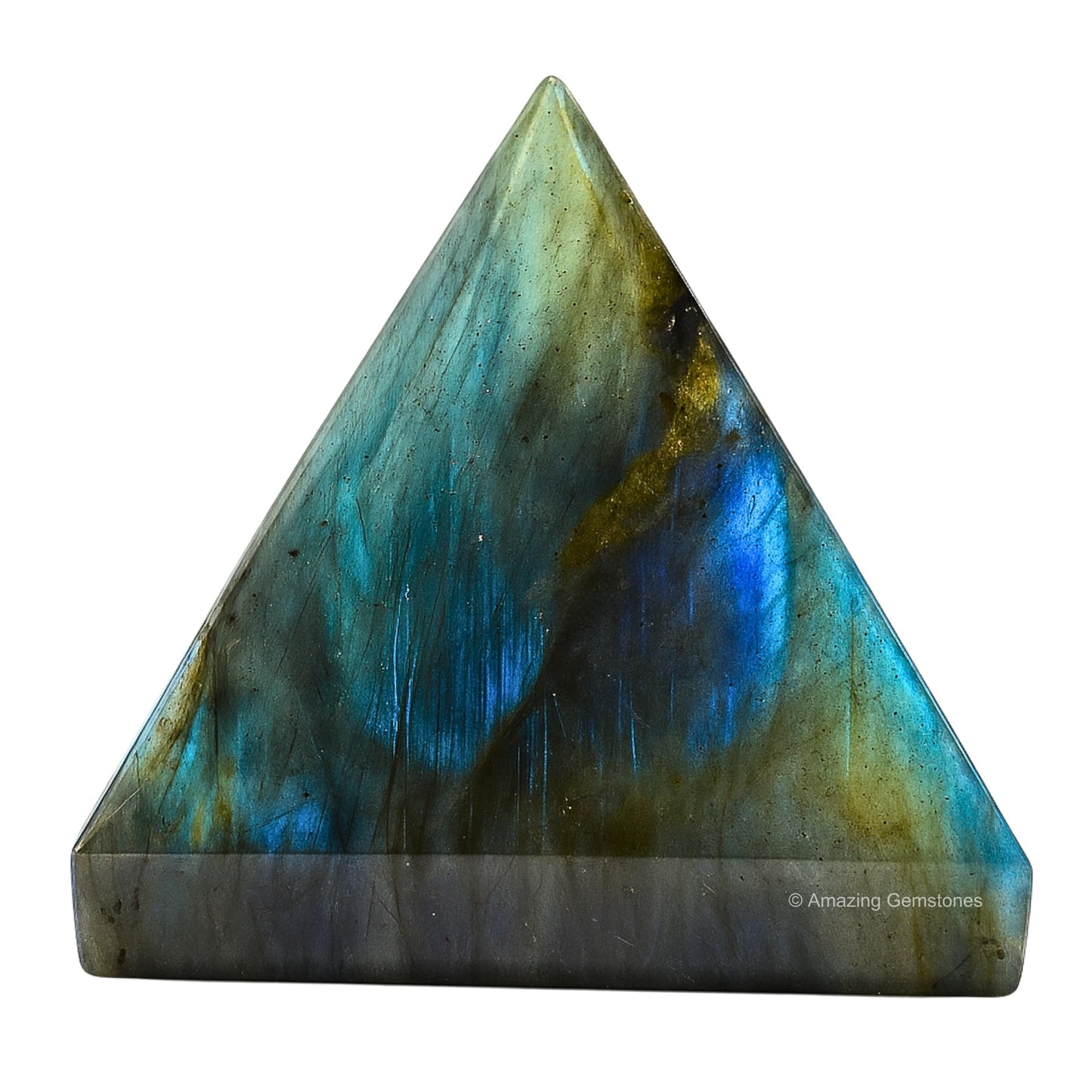 Amazing Gemstone Labradorite Pyramid Crystal Healing Stones - 2" Great Pyramid Figurine of Natural Stone Pyramid for Meditation, Reiki, Chakra Balancing and Crystal Pyramids Grid