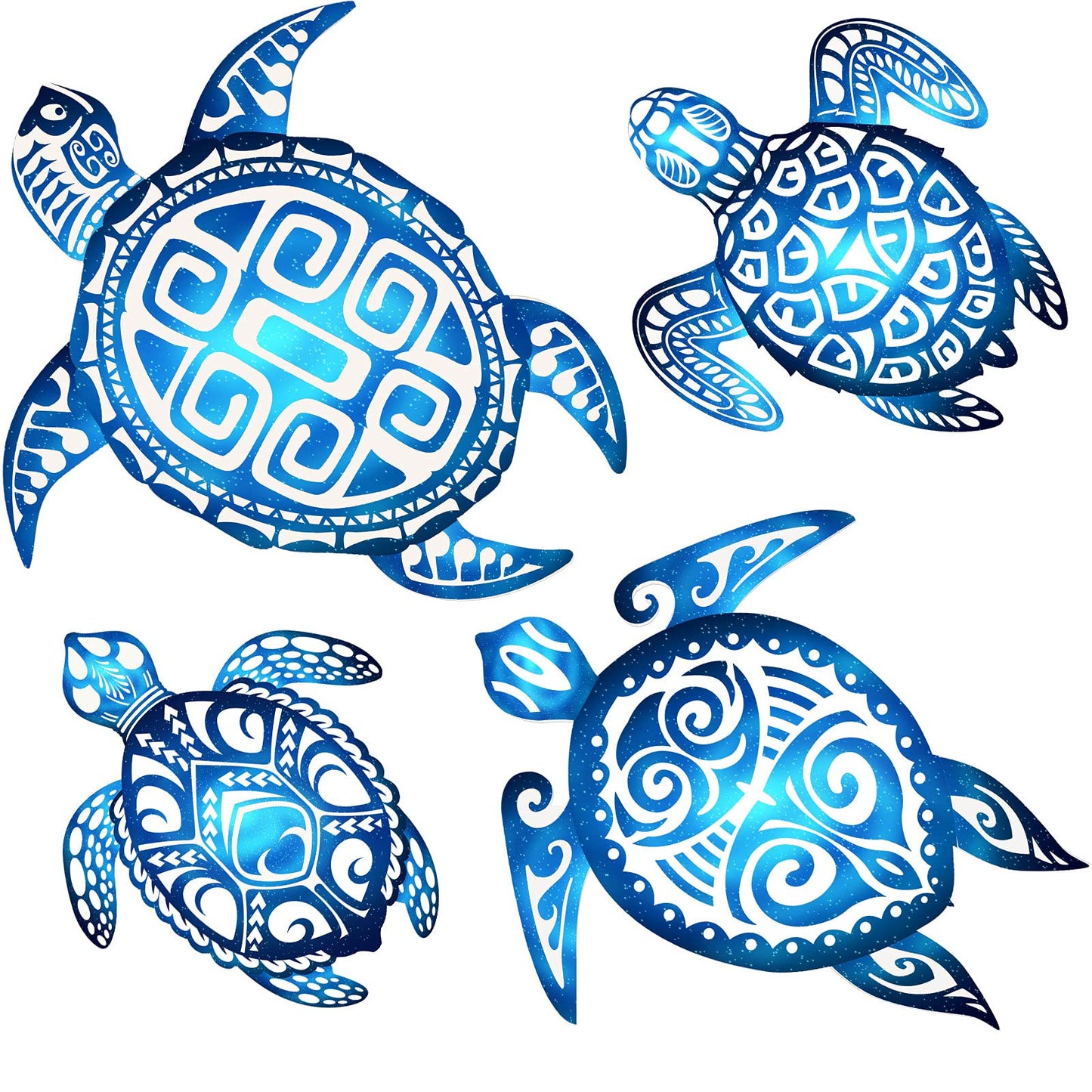 Yalikop 4 Pieces Sea Turtle Bathroom Wall Decorations Sea Turtle Ocean Voyage Sign Beach Theme Wooden Plaque Farmhouse Rustic Decorations for Home Wall Bathroom Decor Blue