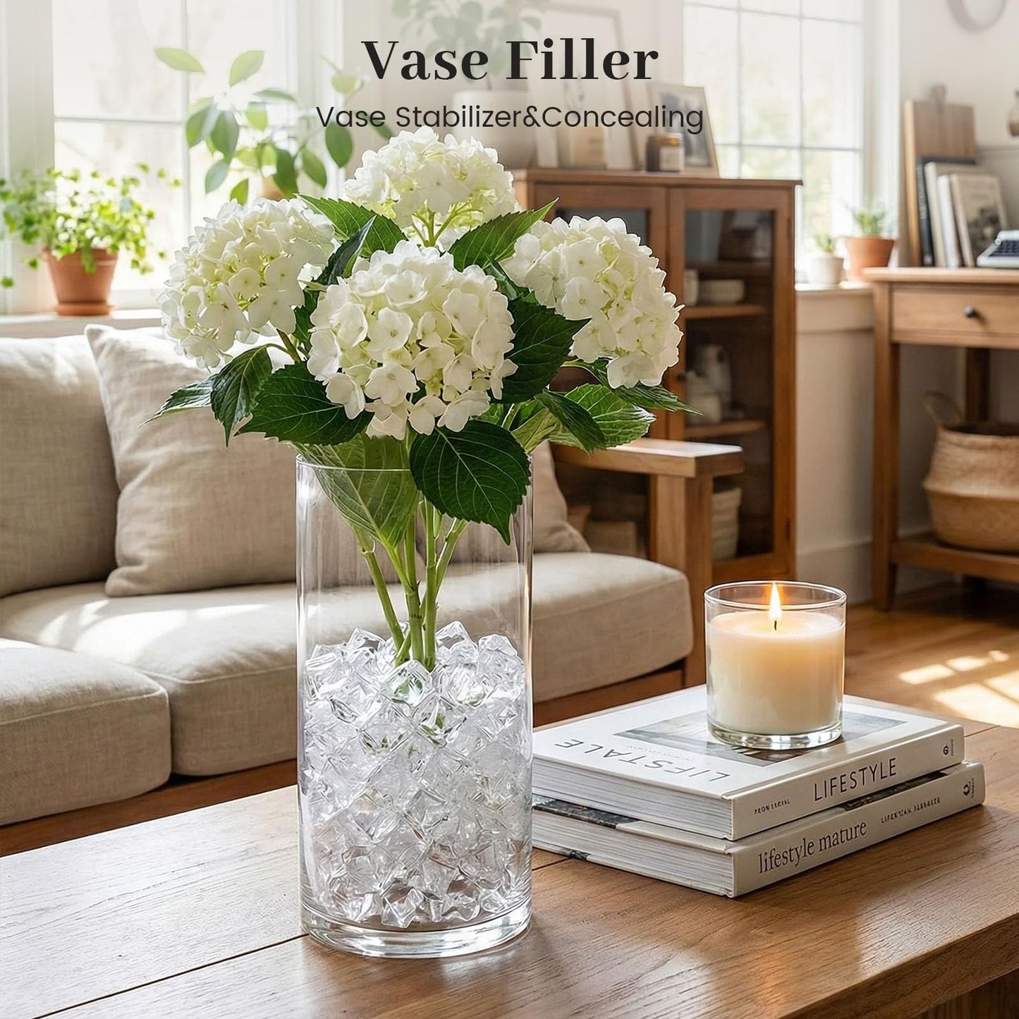 DomeStar Fake Ice, 150PCS Fake Diamonds, Plastic Diamonds Acrylic Rocks Vase Fillers for Centerpieces Wedding Party Table Scatter Food Display