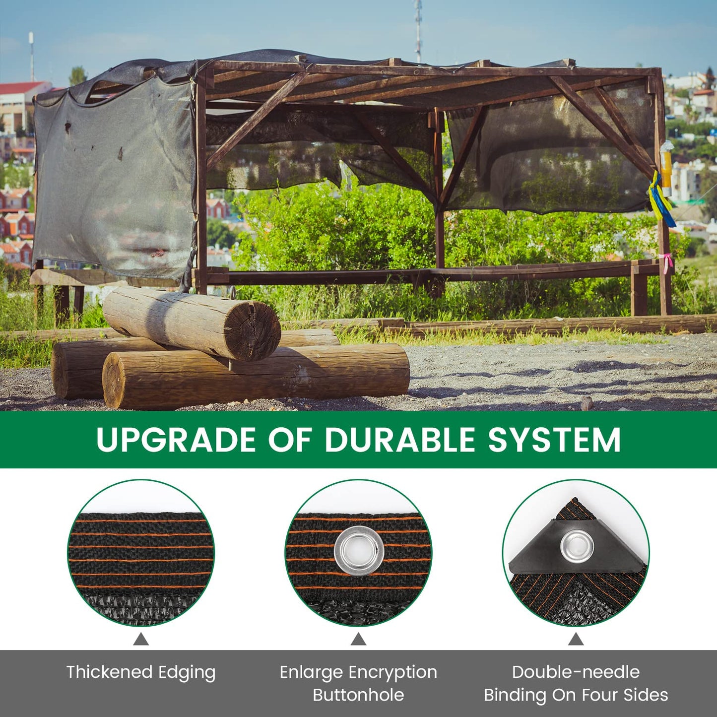 Xlimin 40% 30 X 30 FT Black Shade Cloth, Outdoor Woven Sun Shade with Grommets, Durable Breathable Netting Shading Antifreezing for Patio, Garden, DIY Home, Plants Cover, Greenhouse, Dog Kennel