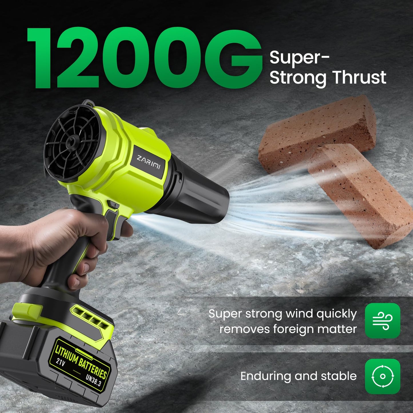 YUQUESEN Cordless Leaf Blower, 980,000 RPM Handheld Leaf Blower with 2 X 4.0Ah Batteries & Charger, Lightweight Leaf Blowers for Patio Cleaning, Lawn Care, Leaves, Dust - Light Green