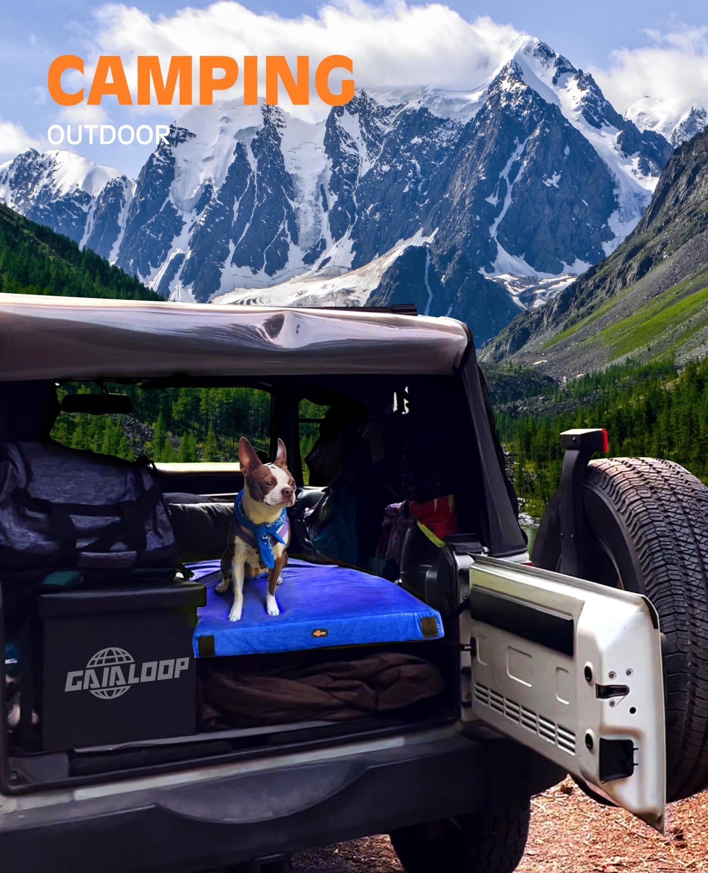 GAIALOOP 3 Inch Memory Foam Camping Mattress, Dual Layer Thick Sleeping Camp Pad for Car Tent Cot, Roll-Up Portable Glamping Floor Bed for Guests Sleepover[Cot: 72 * 24 * 3"]