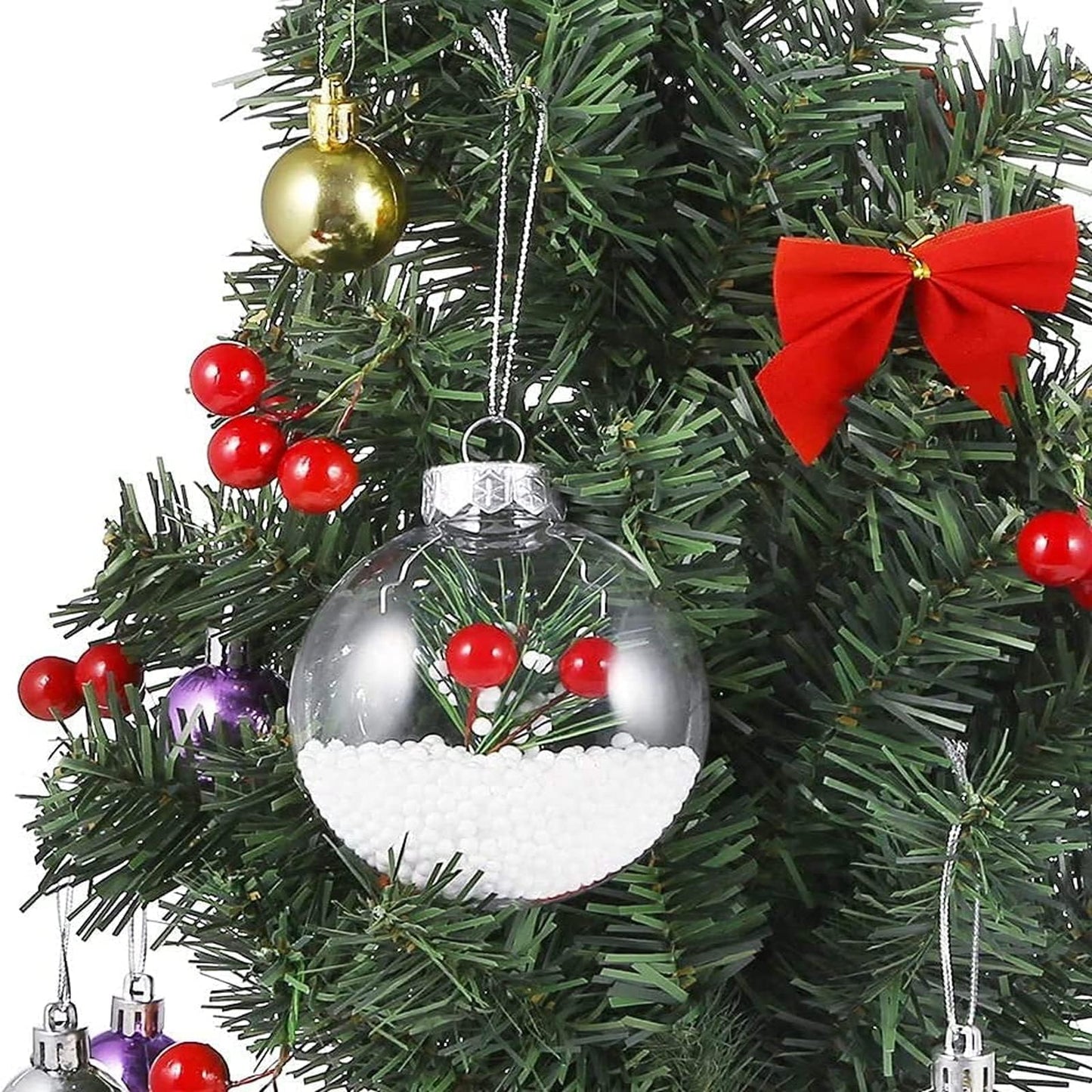 12 Pack Clear Fillable Ornaments Balls, 3.15 Inch DIY Plastic Flat Disc Ornaments, Plastic Fillable Ornament Ball for DIY Craft Projects, Wedding, Christmas, Party, Home Decor