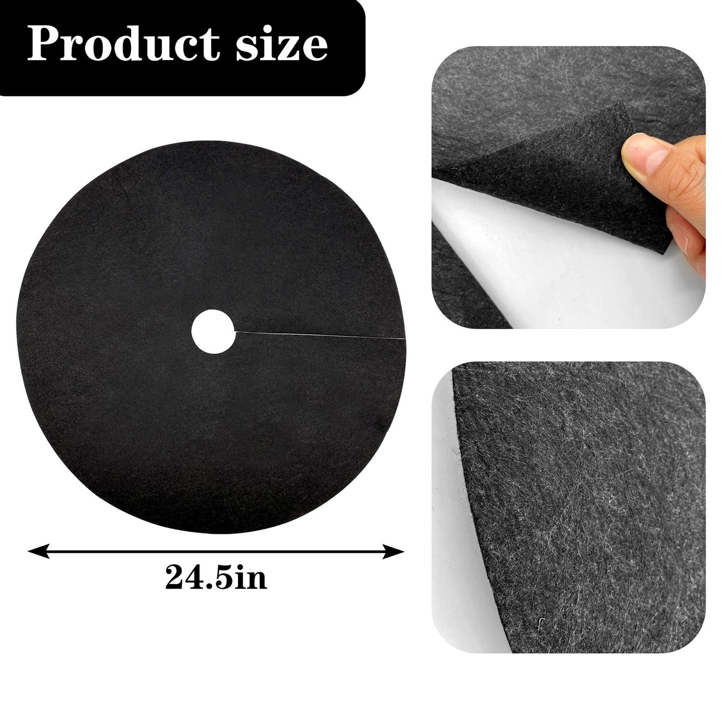 EBaokuup 8 Pack 24.5 Inch Non-Woven Tree Mulch Ring - Degradable Tree Protector Mat, Reusable Tree Weed Barrier Mat for Weed Control Root Protection