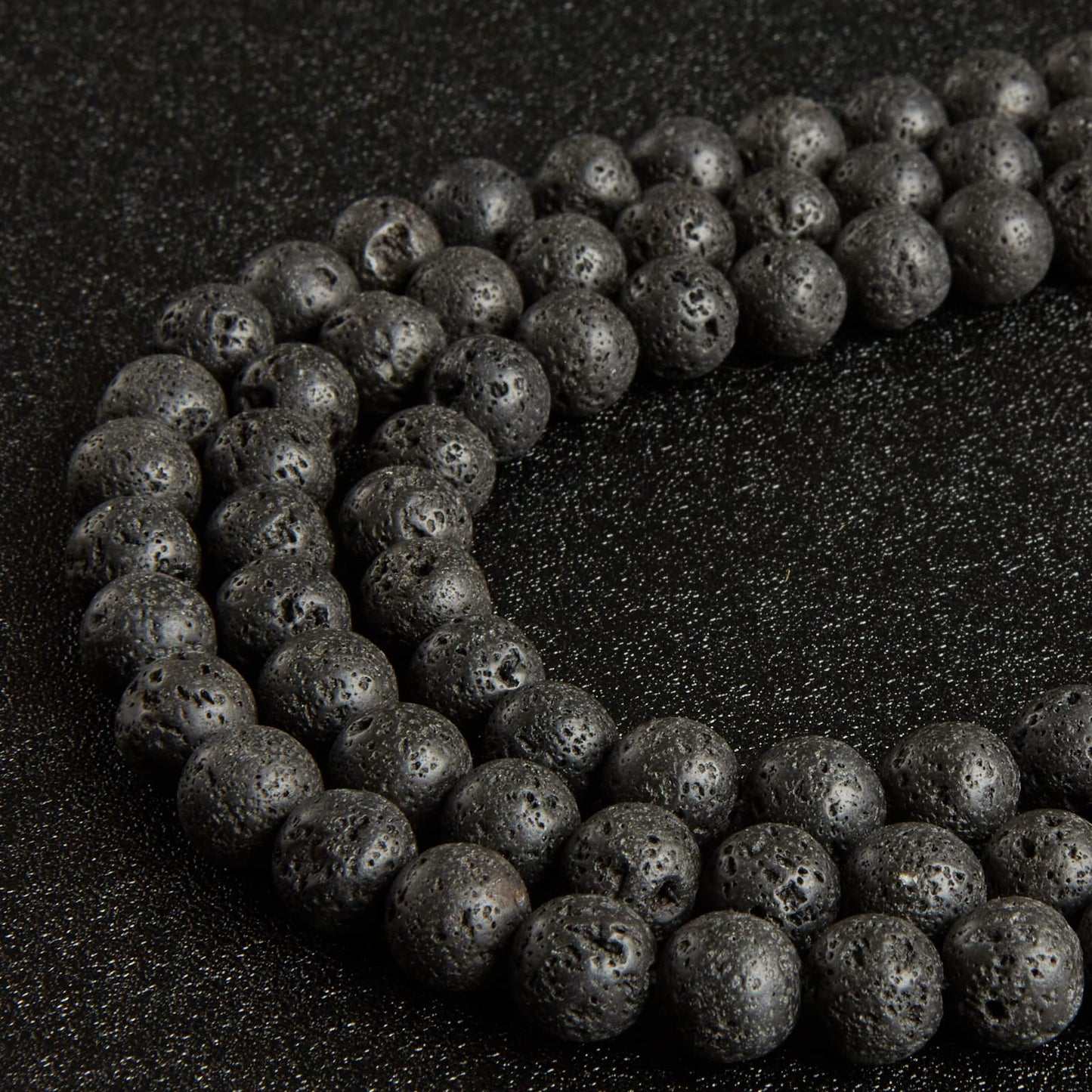 100pcs 6mm Black Lava Beads Natural Gemstone Beads Round Loose Beads for Jewelry Making
