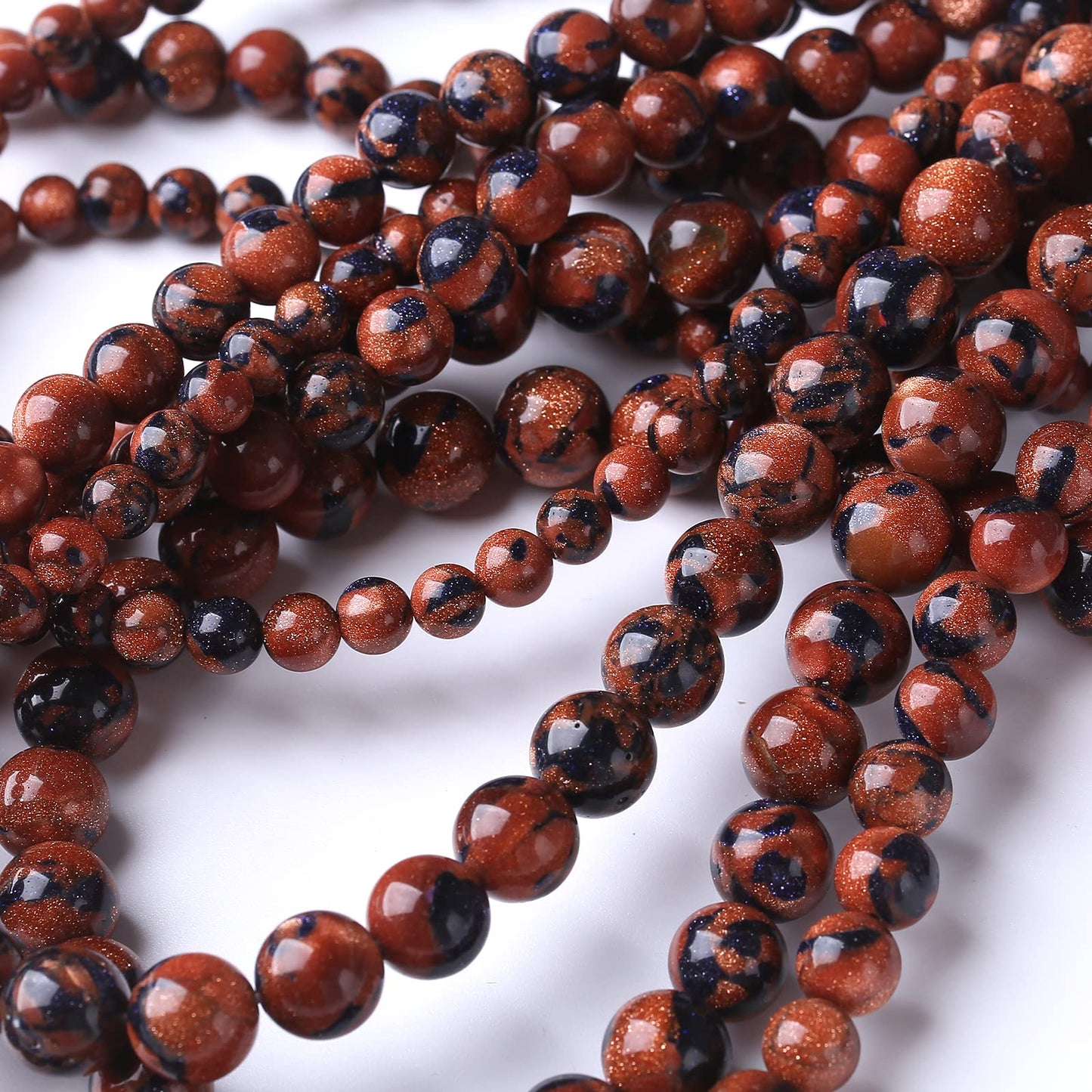 90PCS 4MM Sandstone Beads Round Loose Stone Beads for Jewelry Making DIY Energy Stone Healing Power Bracelet 15"