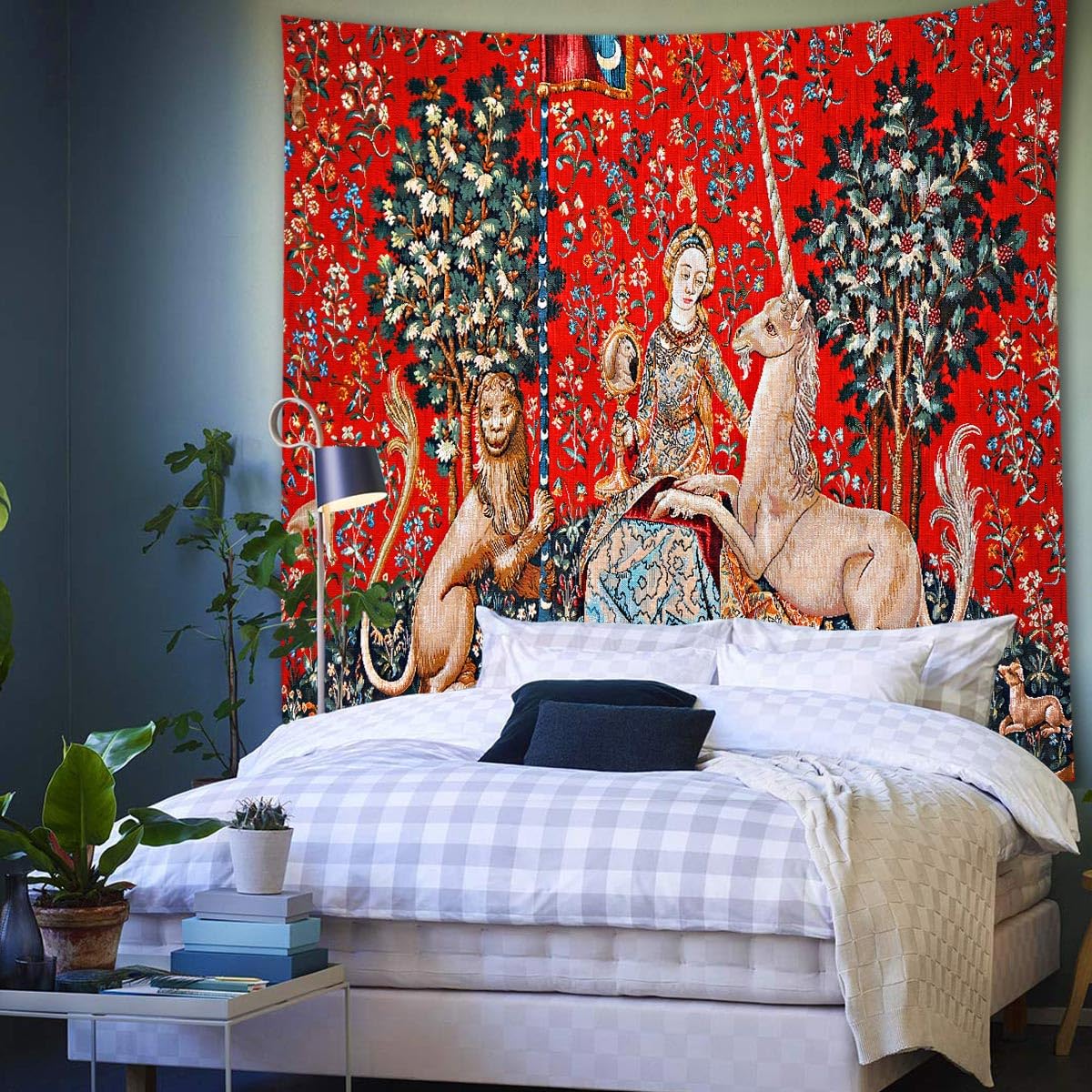 FEASRT Wild Animal Psychedelic Bohemian Tapestry, 40x30 Inches Soft Flannelette, for Living Room Royal Historical Decor