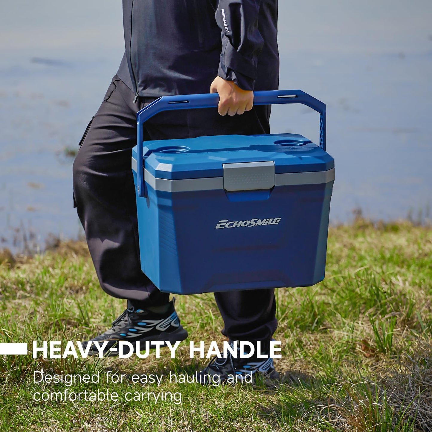 EchoSmile Ultra-Light Portable Cooler 20L/21qt, Outdoor Insulated Ice Chest Box