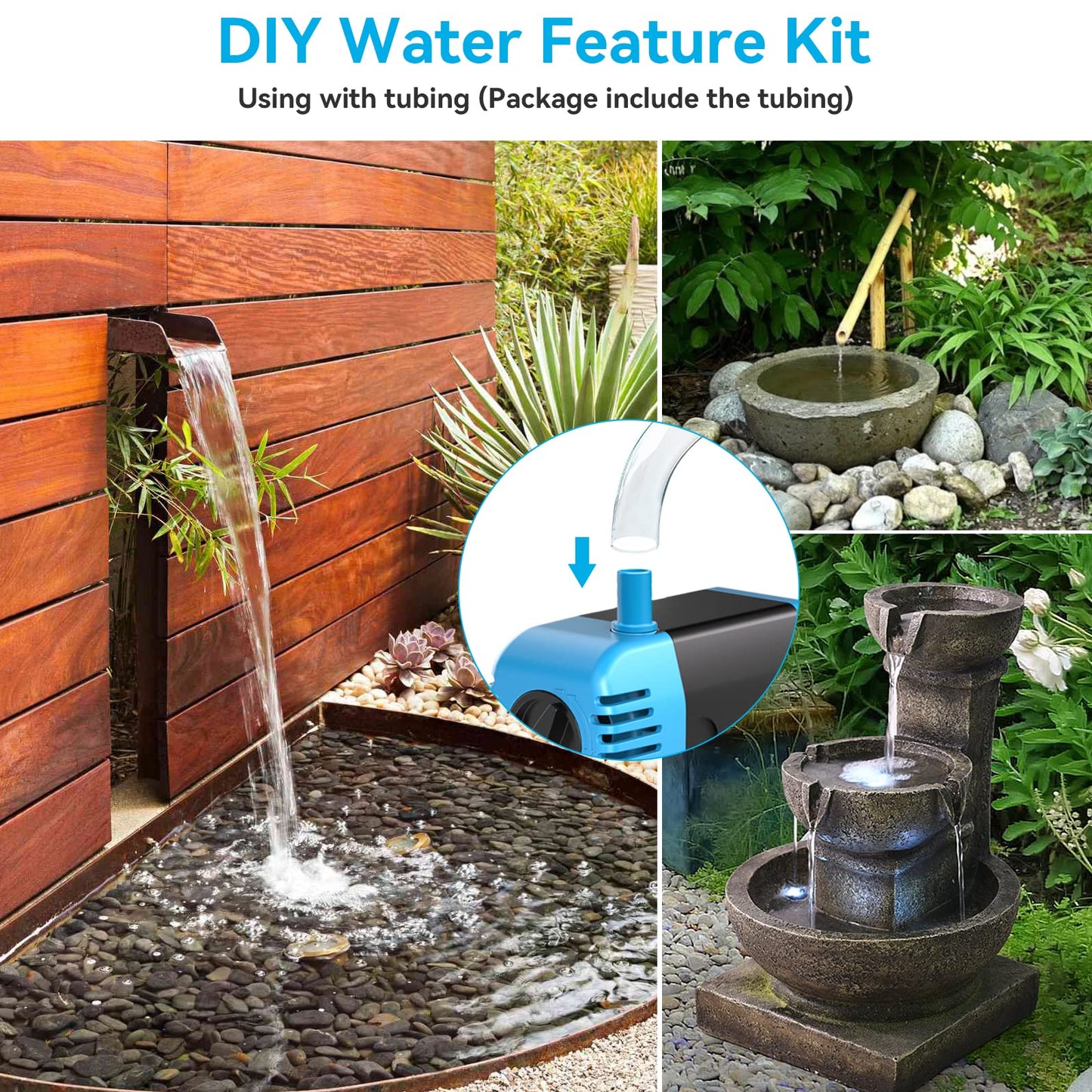 POPOSOAP Solar Water Pump 12W, Solar Water Fountain Pump with 160GPH Submersible Pond Pump Adjustable Flow for Solar Fountain, Pond, Fish Tank, Garden, Pool, Water Features