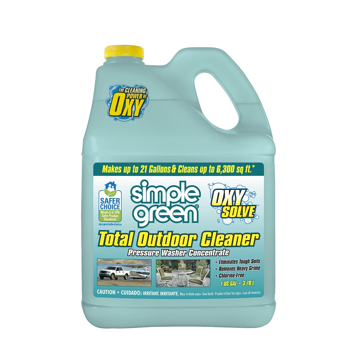 Simple Green Oxy Solve Total Outdoor Cleaner Concentrate, Pressure Washer & Manual Use, EPA Safer Choice Certified, Peroxide Cleaner for Wood, Concrete, Vinyl & More