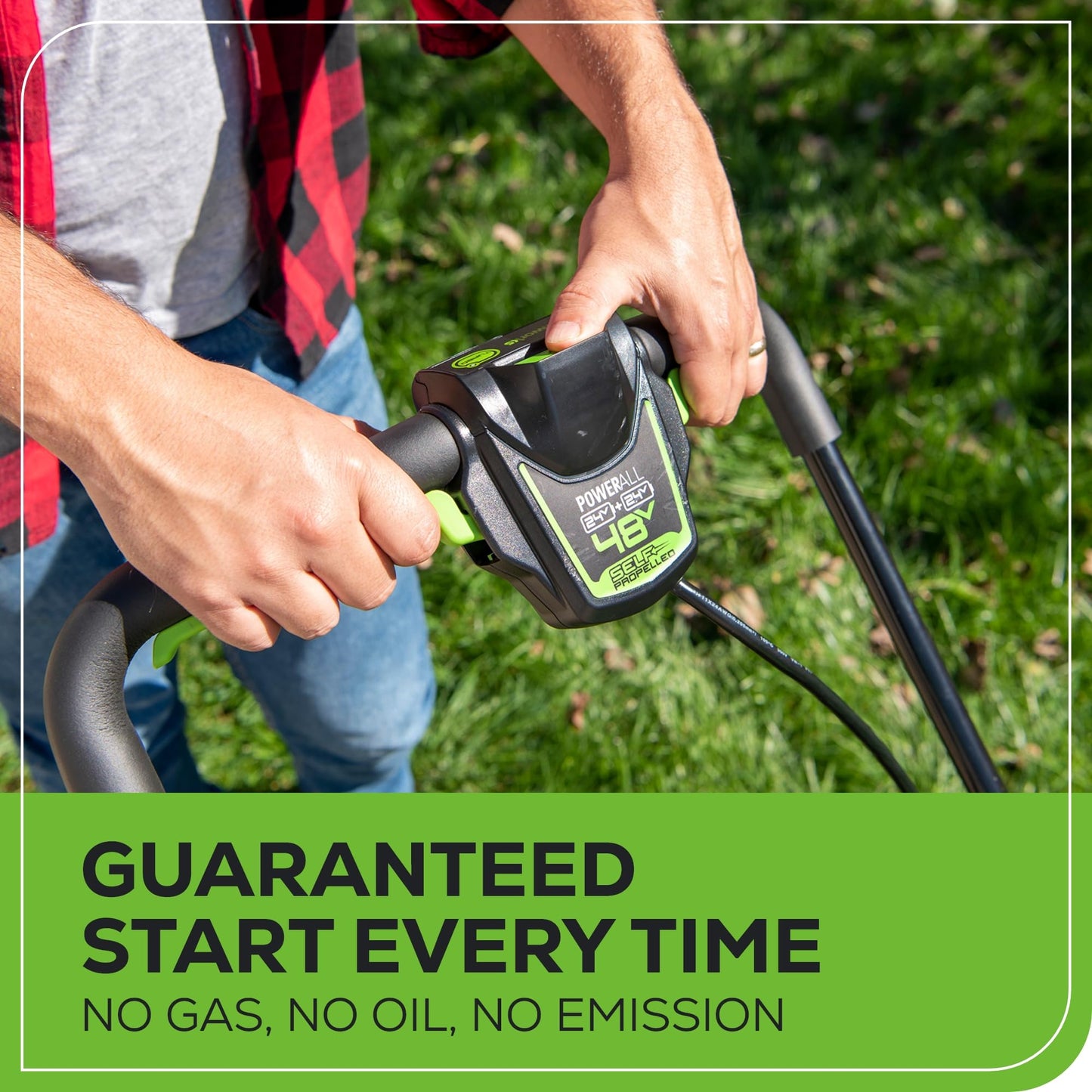 Greenworks 48V (24V x 2) 20" Brushless Cordless Lawn Mower + 12" String Trimmer + 320 CFM Leaf Blower Combo Kit with (2) 4.0Ah Batteries & Dual Port Fast Charger