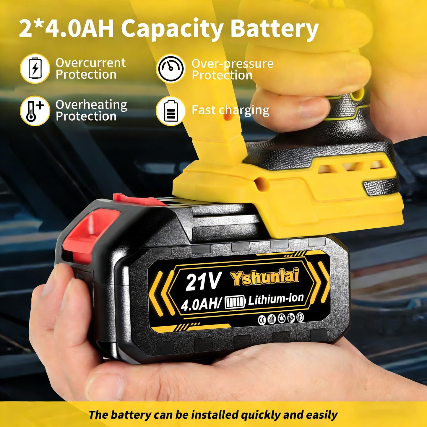 Yshunlai Cordless Mini Chainsaw 8 Inch & 6 Inch, Hand held Small Battery Powered Chain Saw with 2× 4000mAh Batteries, Brushless Electric Chainsaw for Tree Branch Trimming, Wood Cutting, Garden Work