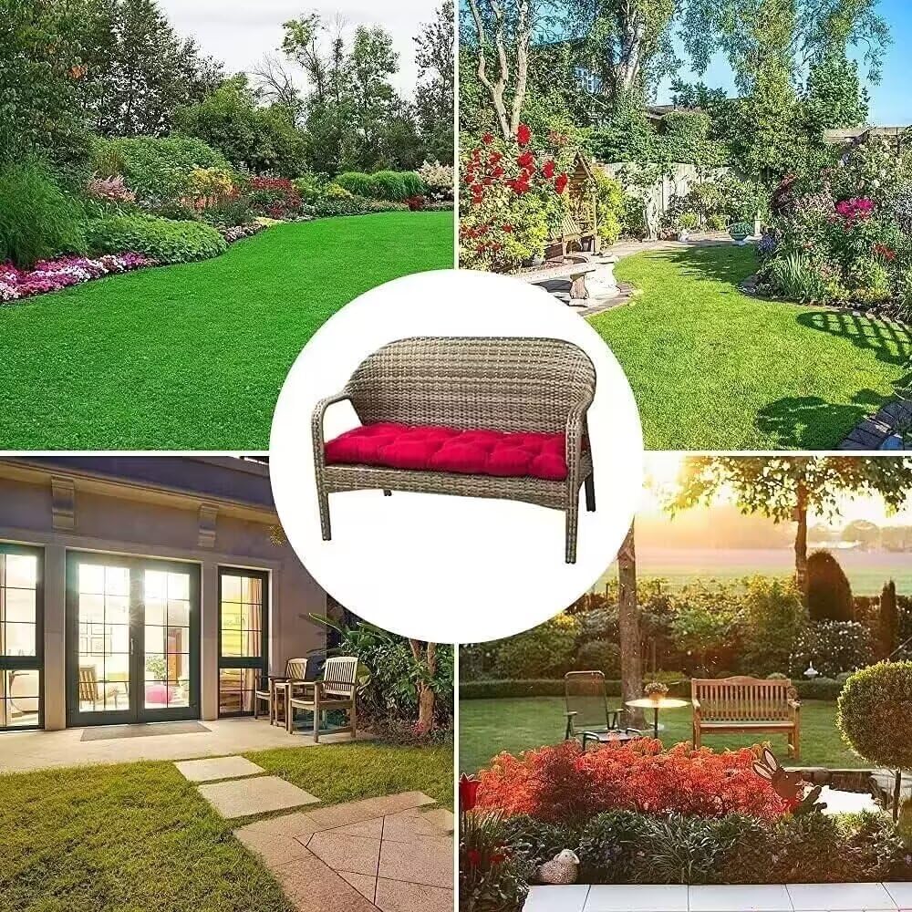 Yddsky Waterproof Indoor/Outdoor Garden Bench Seat Cushions，Thicken Patio Bench Soft Rocking Chairs Pad Lounger Seat for Wicker Loveseat Settee（59 X 19.6 in，Dark Gray）