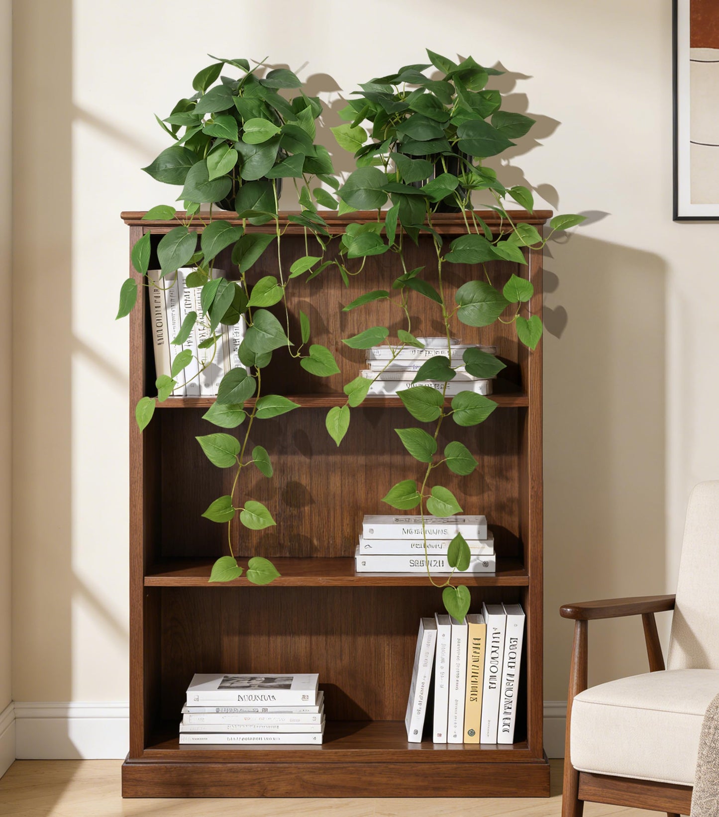 FancyPlus Fake Plants 2 Pcs Faux Pothos Plants Potted Indoor Artificial Hanging Plants Realistic Fake Greenery Table Desk Bathroom Office Bedroom Living Room Shelf Modern Farmhouse Decor Indoor