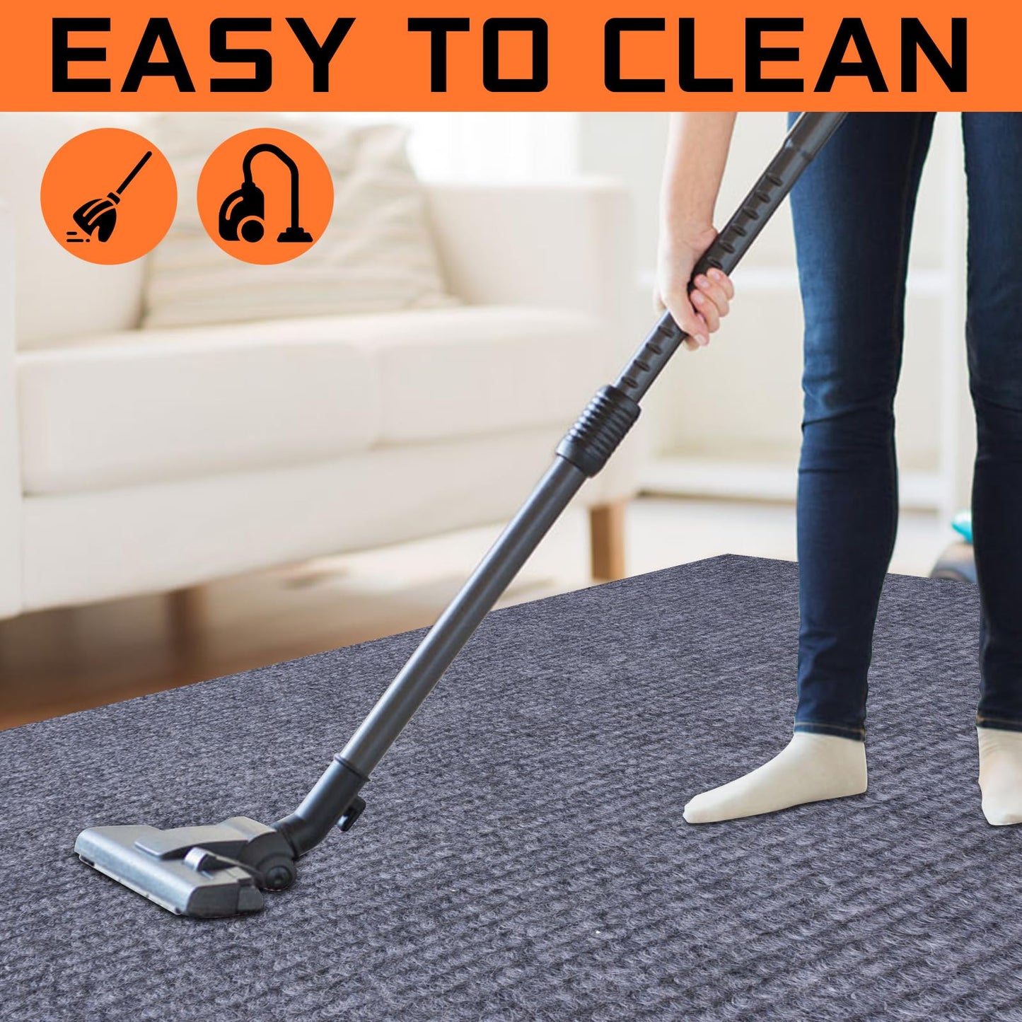 Runner Rugs 3 x 10 ft for Hallway with Rubber Backing, Non Slip Indoor Rug, Outdoor Runner Rug Waterproof, Custom Size Area Rugs for Entryway, Balcony, Patio, Kitchen, Garage, Stair, and Laundry
