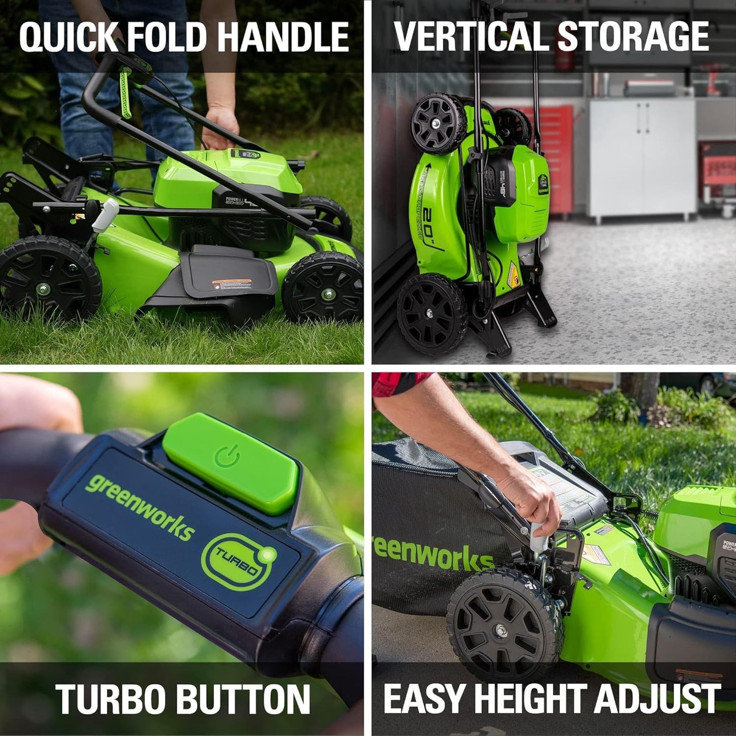 Greenworks 48V (24V x 2) 20" Cordless Battery Mower, 12" String Trimmer/Edger, & 320 CFM Blower Combo Kit w/ (2) 4.0Ah Batteries, (1) 2.0Ah Battery & Chargers
