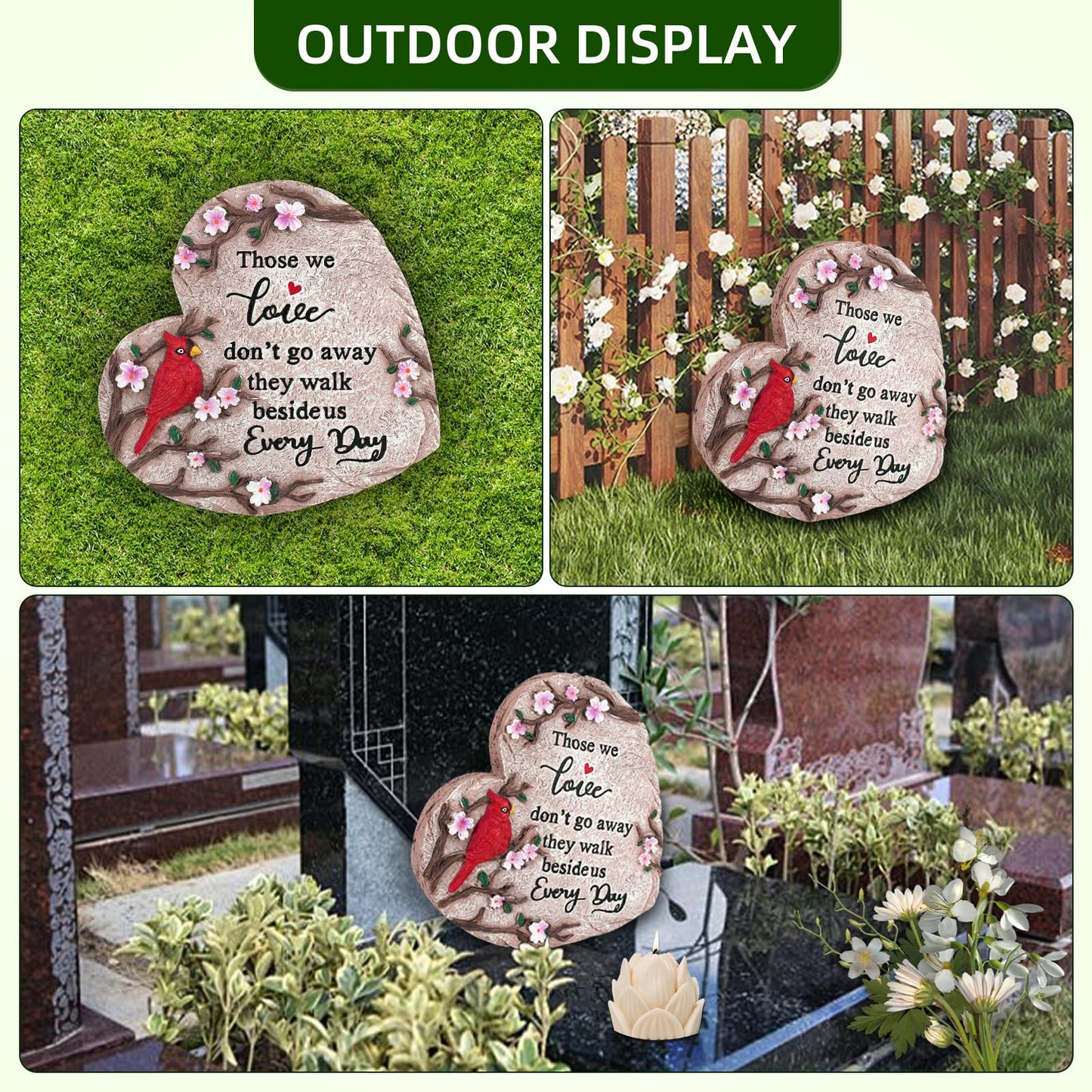 Jazcimdo Sympathy Gifts for Loss of Loved One, Memorial Garden Stones in Memory of Loved One Gifts, Condolence Bereavement Gift for Garden, Outside, or Home Decor (10 inch)