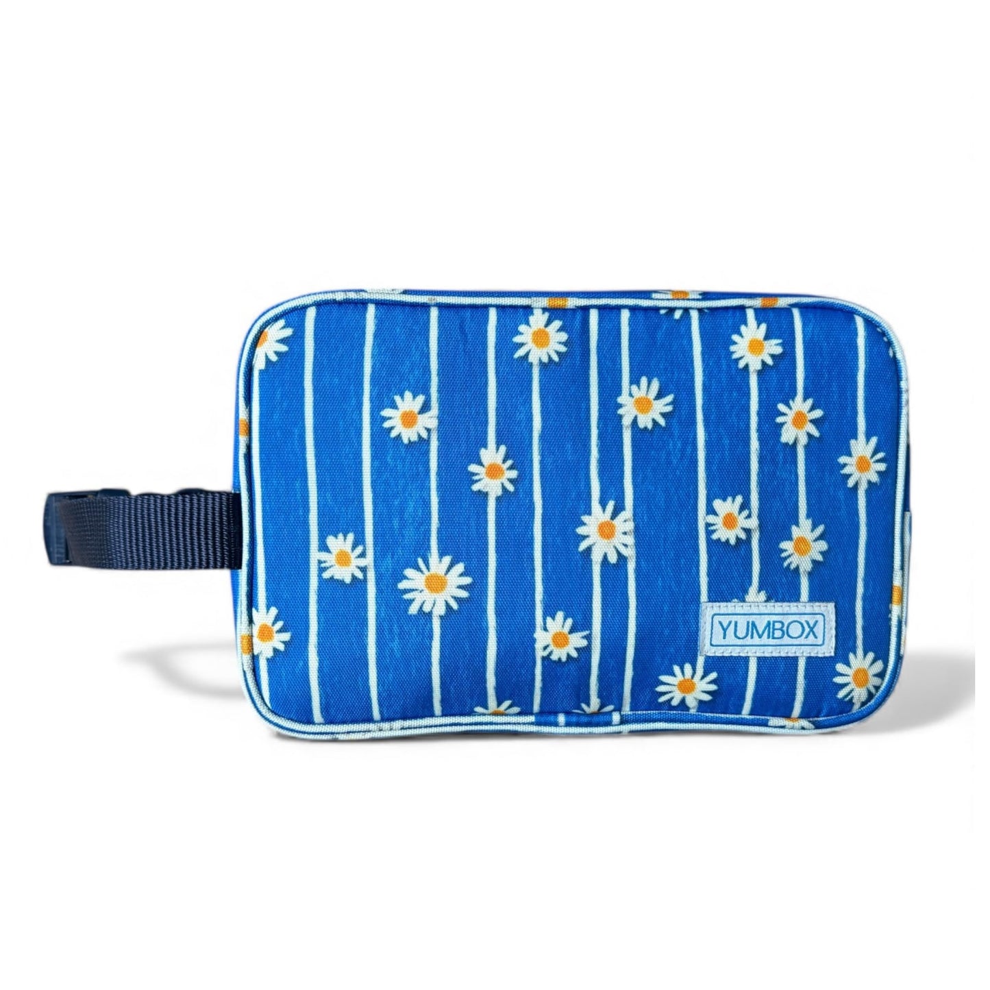 Yumbox Chill Snack Bags with 2 Removable Gel Ice Packs, Flexible Cooling, Insulated Lunch Bag, Wipe Clean fabric, Lined, Zipper Closure, Buckle Strap, Daisy Print
