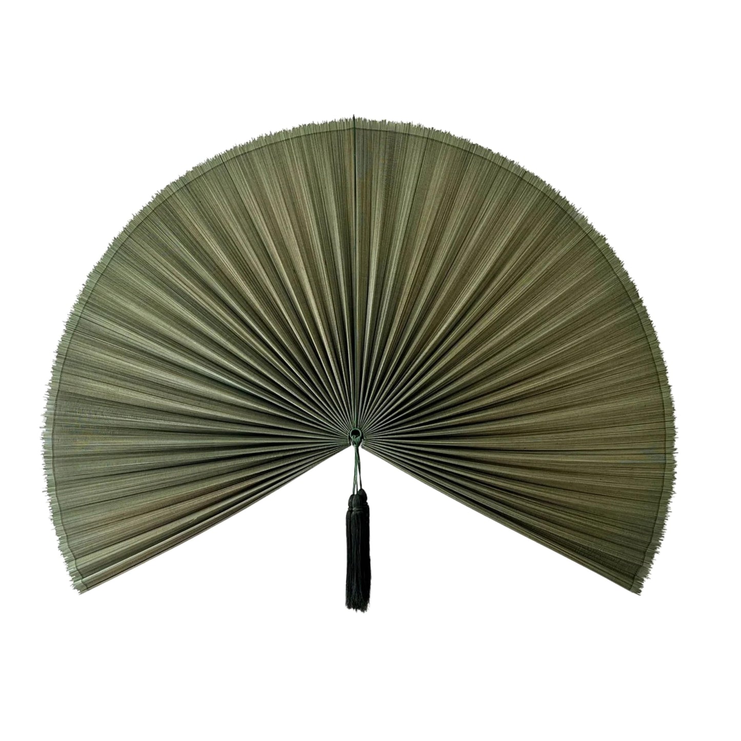 SUCHUBU Bamboo Fan Wall Decor Japanese Hanging Art Headboard, Boho Folding Asian Style, Natural Ivory Home Aesthetic - Lightweight Easy to Hang over Bed Decor (Green, Large)
