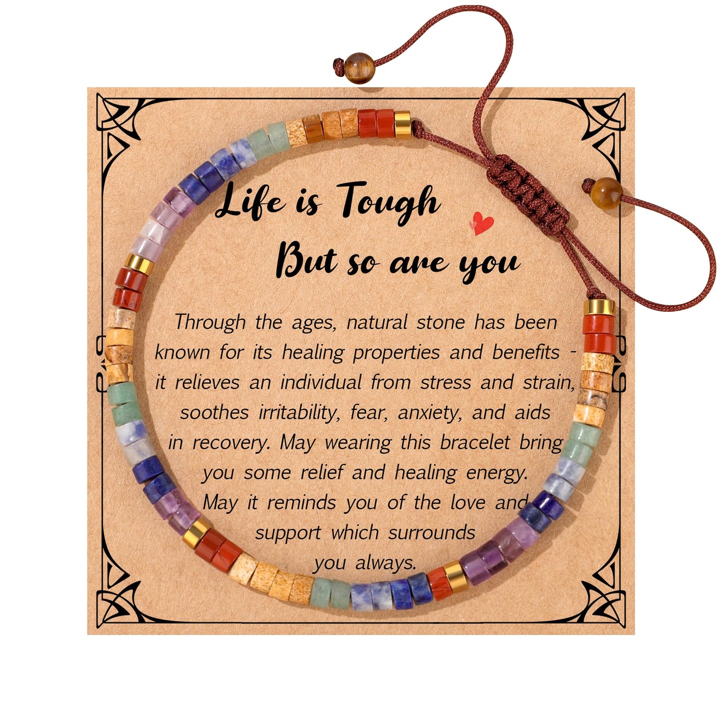 JoycuFF Thinking of You Gifts for Women Cancer Care Cheer Up Inspirational Get Well Soon Dont Let the Hard Days Win Jewelry Life Is Tough But So Are You Bracelets