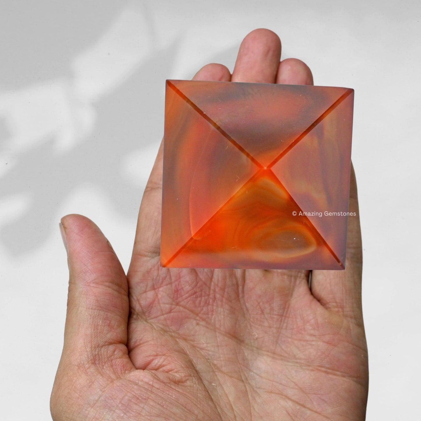 Amazing Gemstone Carnelian Pyramid Crystal Healing Stones - 2" Great Pyramid Figurine of Natural Stone Pyramid for Meditation, Reiki, Chakra Balancing and Crystal Pyramids Grid
