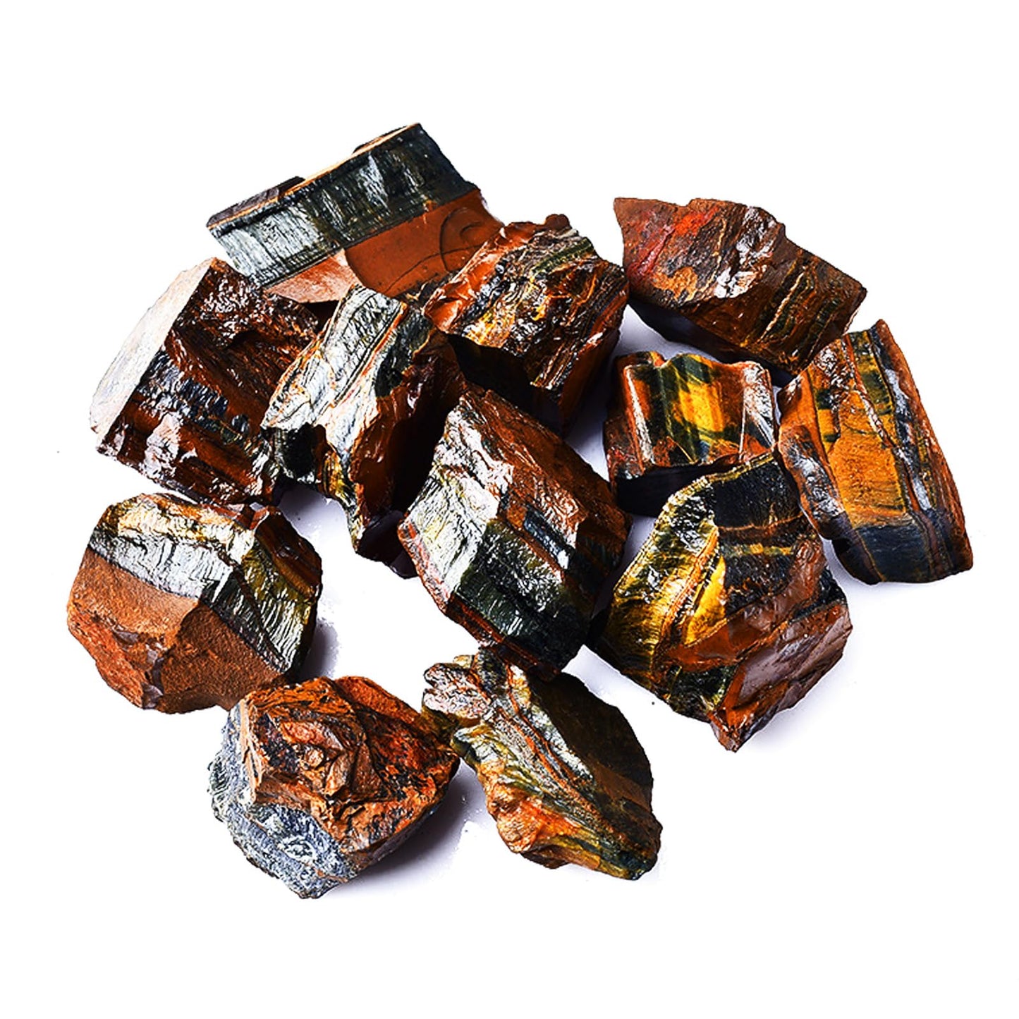 Raw Crystals, Large 1.2-2.0" Healing Crystal Natural Rough Stones for Intuition,Chakra,Meditation,Decoration,Polishing,Energy Work (Tiger's Eye, 3.5oz-1.2-2.0"raw Crystals)