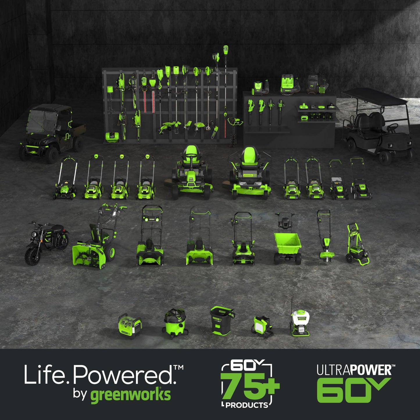 Greenworks 60V 25" Self-Propelled Cordless Lawn Mower – 2 x 4.0Ah Batteries & Fast Charger(75+ Tool Compatibility, 80Min Runtime)