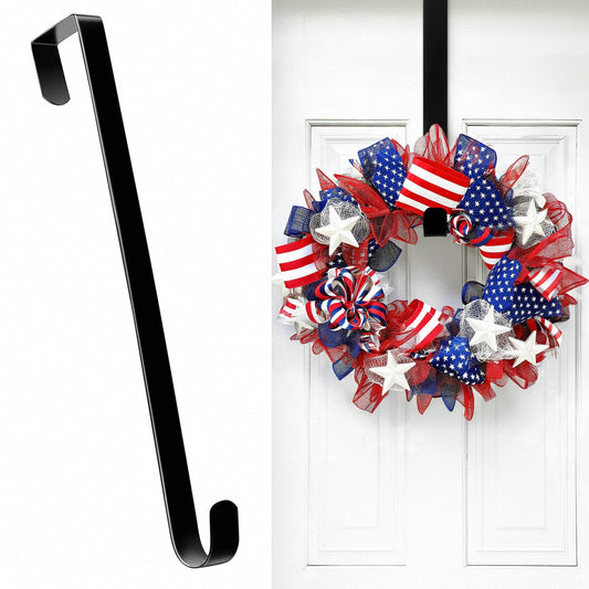 HOOSUN Wreath Hangers for Front Door Easter Decorations,12" Easter Wreath Hook Holder,Over The Door Hooks Hanger,Metal Garland Hangers Hook for Patriotic Spring Wreath Porch Decor