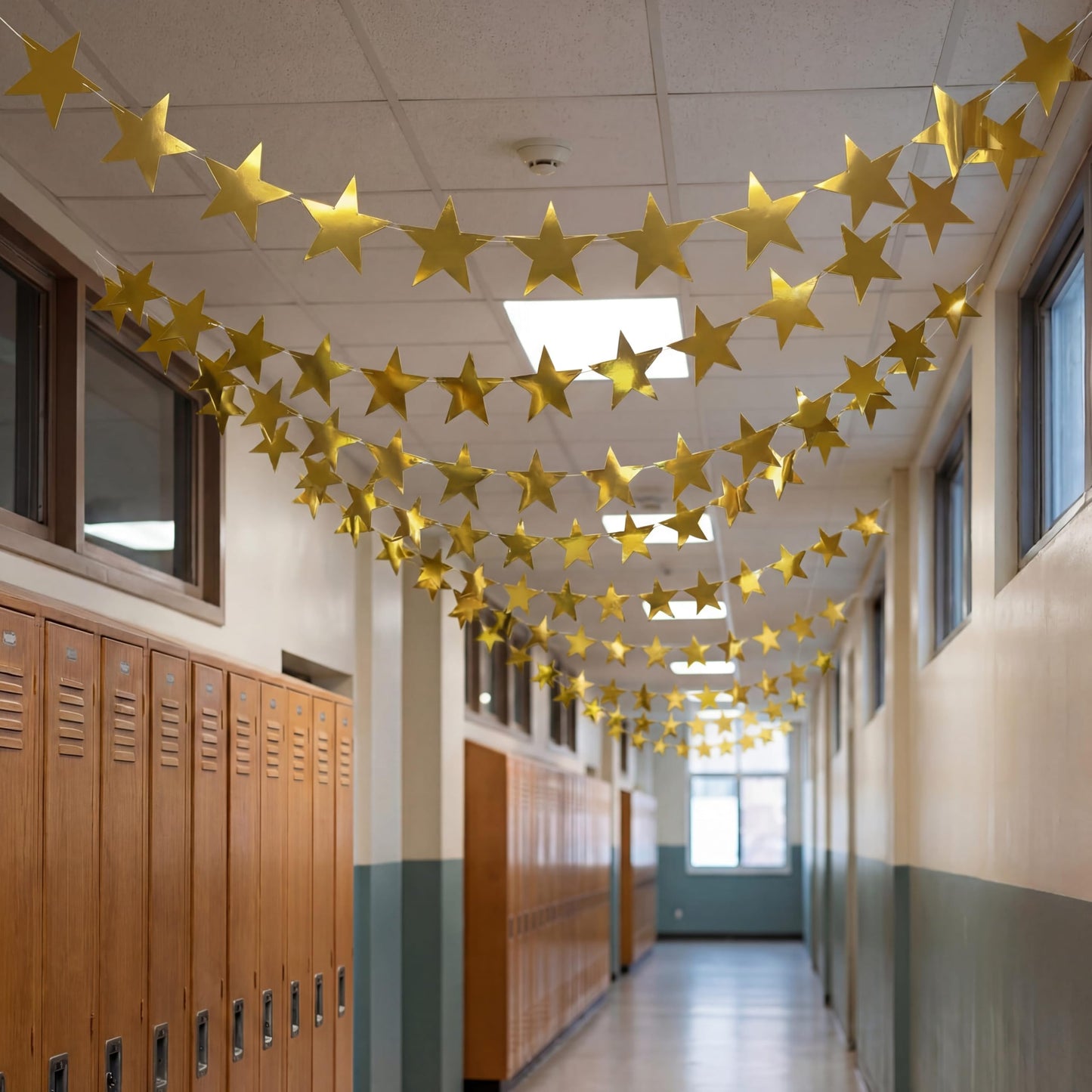 Leinuosen 80 Pieces Stars Cutouts Glitter Double Printed Paper Cardboard Stars Decorations for Bulletin Board Classroom Wall Graduation Party Supply, 6 Inches(Gold)