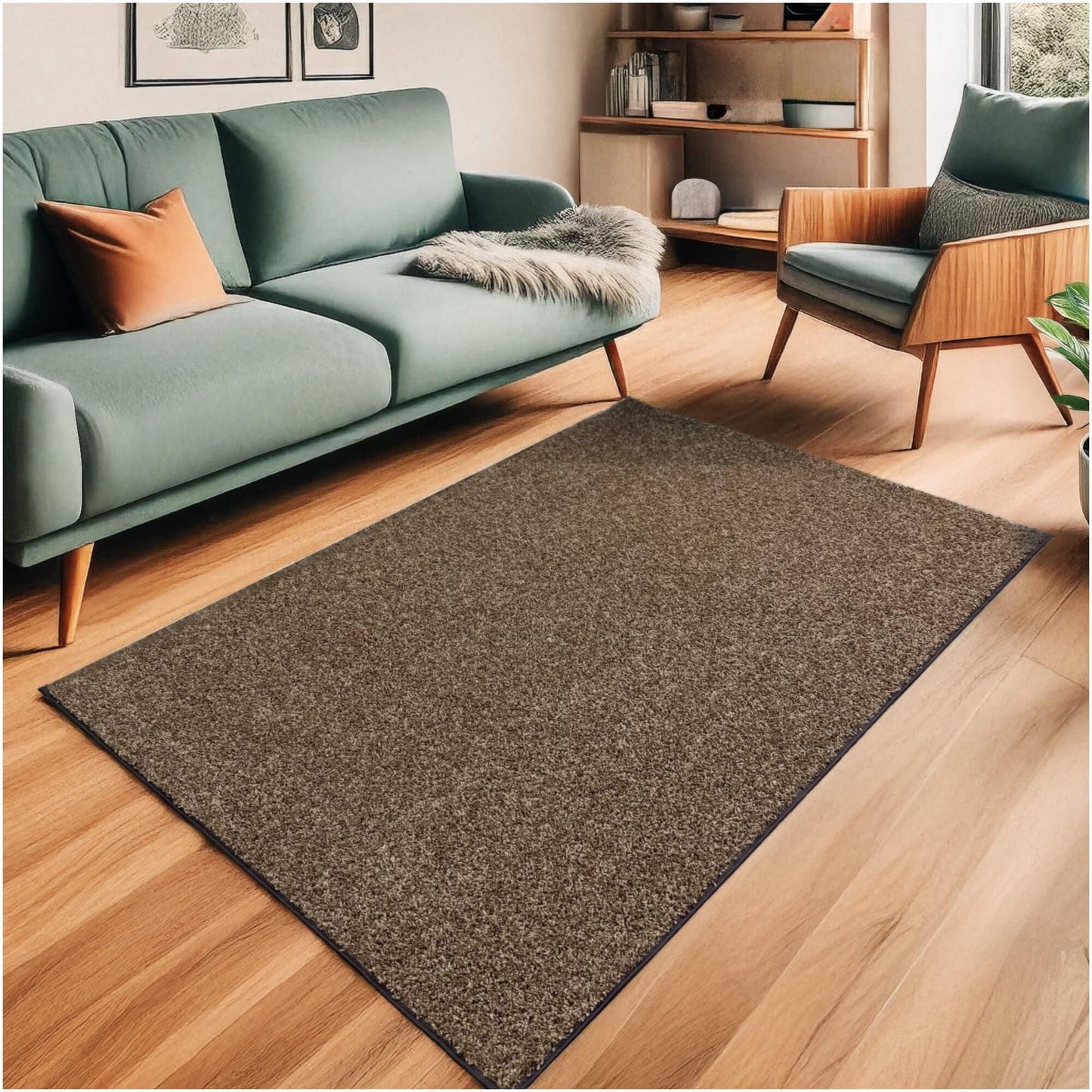 KOECKRITZ Custom Cut-to-Fit Area Rugs Neutral Carpet - Soft Plush Indoor Rugs - Perfect for Living Room, Bedroom, Entryway - Great for Homes, Apartments, Dorms, Kids Room - Sample Rug 6"x 6" Brown