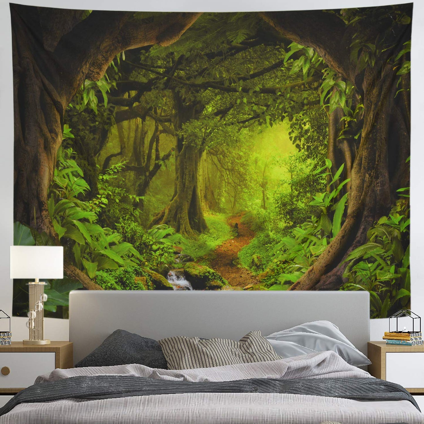 Misty Forest Tapestry Tree of Life Tapestries Fantasy Nature Landscape Wall Decor Rainforest Jungle Forest Tapestry Wall Haning for Bedroom Living Room