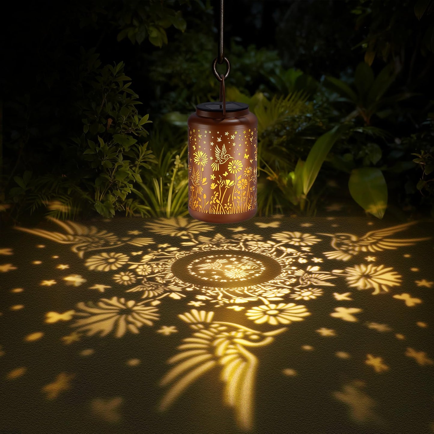 GOLFOEE Mothers Day Gifts Solar Lanterns Outdoor Waterproof Hummingbird Solar Lights Outdoor Waterproof for Garden, Birthday Gifts for Women Mom Grandma, Garden Lights for Backyard, Patio Decor