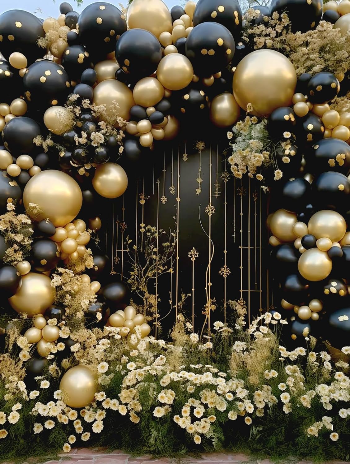 BAUANOOY 100pcs Metallic Gold Balloons 12 inch, Chrome Gold Balloons with Gold Ribbon for Birthday Graduation Engagement Wedding Party Decorations