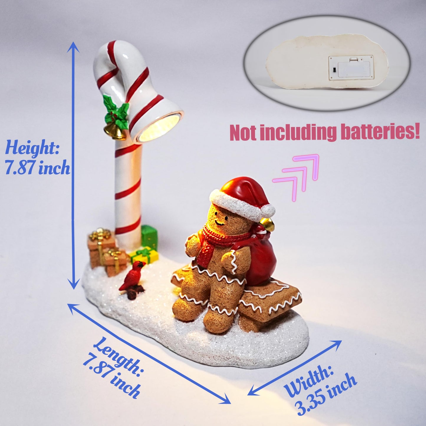 YOQUATE Christmas Gingerbread Man Decorations Indoor Home Decor Christmas Gingerbread Man Figurines Winter for Table Top Centerpiece Fireplace Decor Cute Decoration Gift（GB）