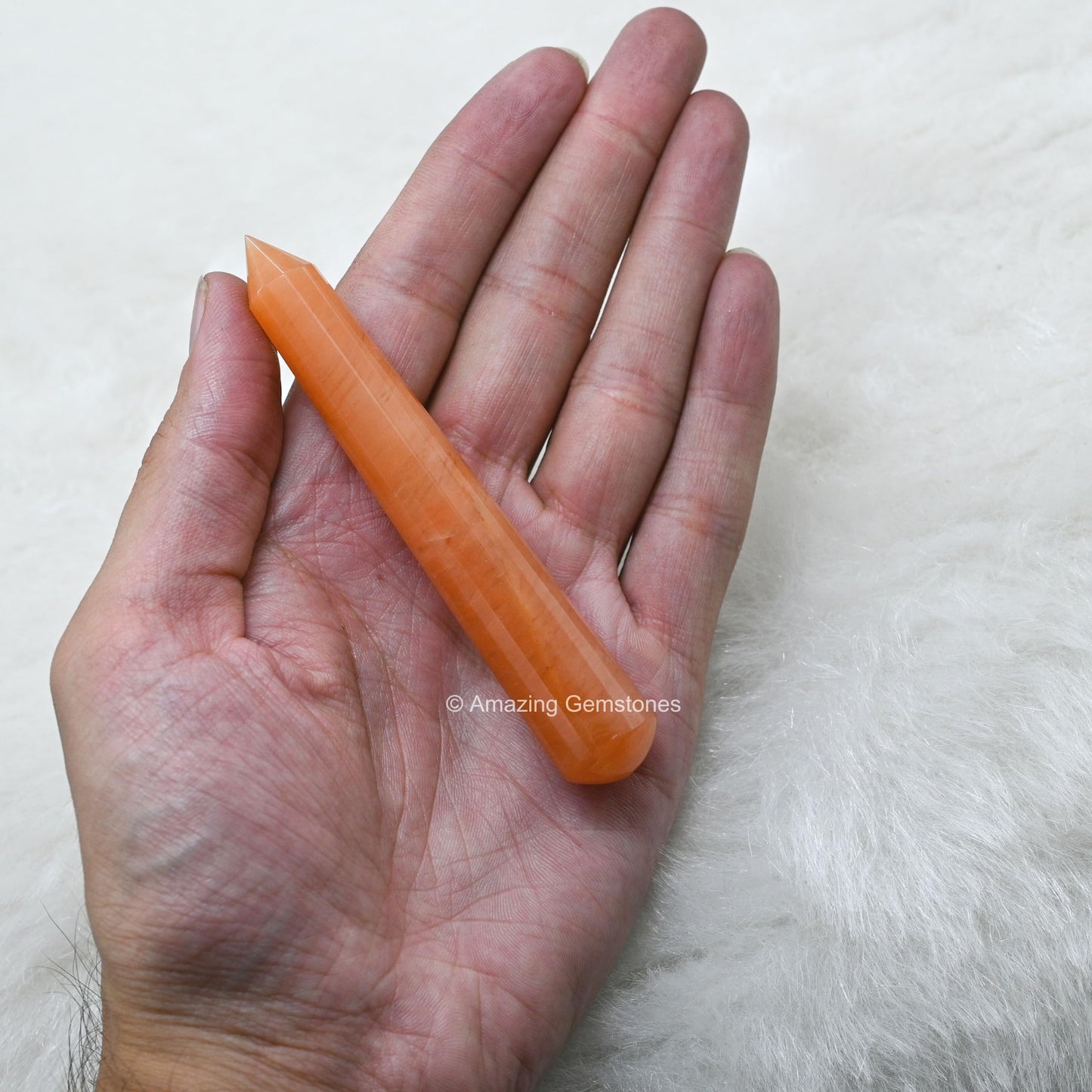 Amazing Gemstone Red Aventurine Crystal Wand Massage Stick - Pelvic Wand Gua Sha for Adults - Crystals and Healing Stones Massage Wands for Adults Gifts (Pointed)