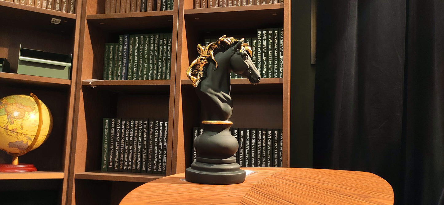 LOOYAR Three Pack Chess King Queen Knight Statue Sculpture Ornament Collectible Figurine for Home Office Desk Table Decoration Gift