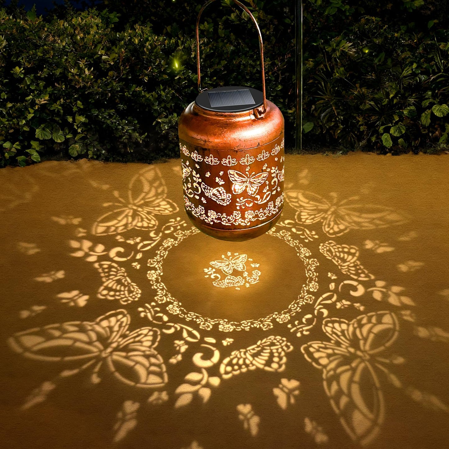 Mothers Day Gifts for Mom Women - Butterfly Solar Lanterns Outdoor Waterproof Metal Hanging Solar Lights for Yard Garden Decor Gardening Ornament Birthday Gifts for Her Grandma