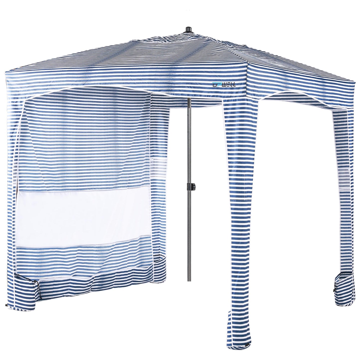 UPWELL Beach Tent Easy Set Up Canopy Sun Shelter Shade with UPF 50+UV Protection Portable Beach Umbrella Outdoor Sunwall with Sand Pockets for Fishing Backyard Camping(Tropical Ocean)