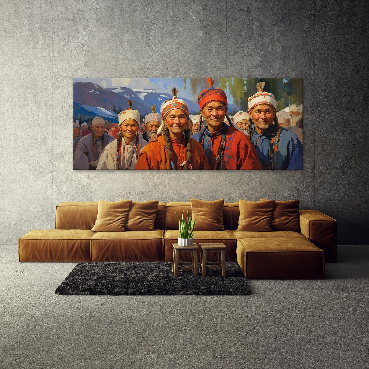 Sense Canvas Scandinavian Sami Celebrations 61 Canvas Art - Home Decor Wall Art Print Poster Painting Large 40x16 / 0.75"