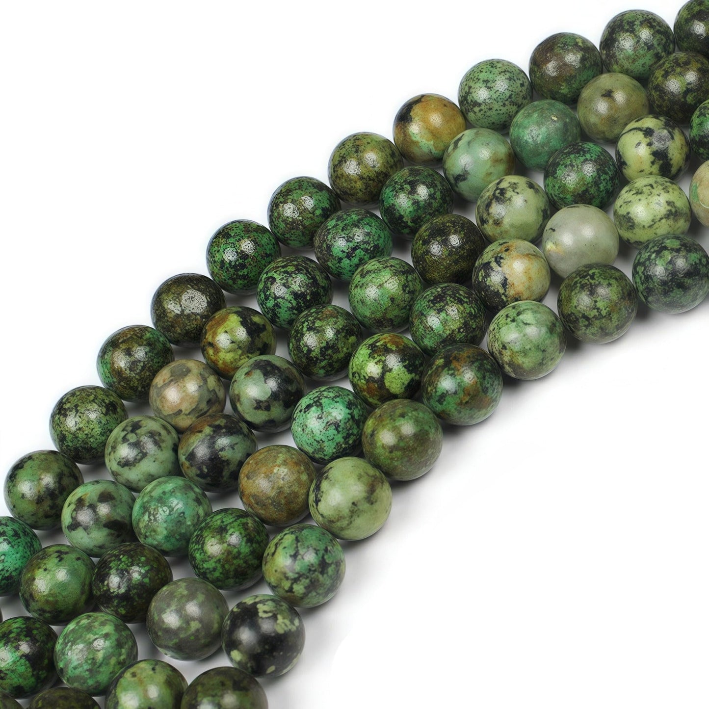 MJDCB Natural African Turquoise Beads Round Loose Stone Beads for Jewelry Making DIY Bracelet Necklace Accessory 15" (10mm)