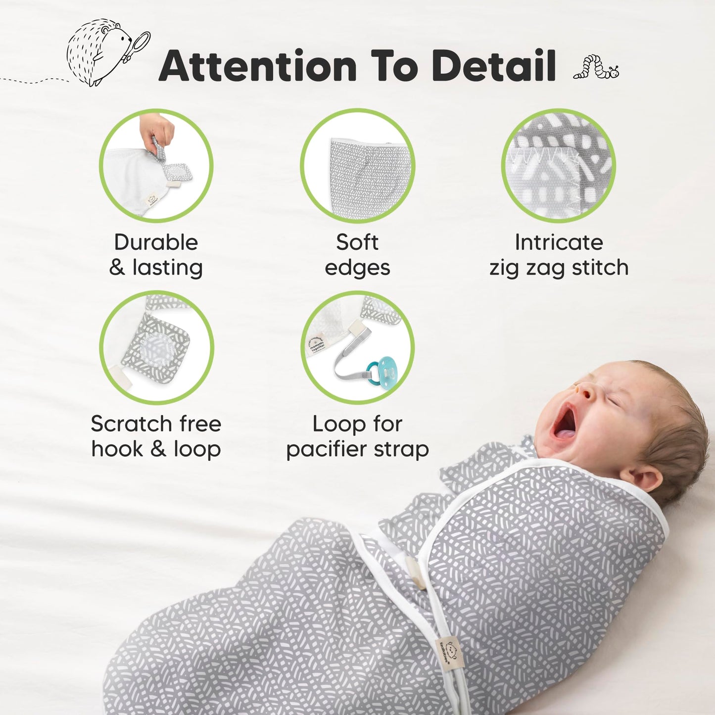 KeaBabies 3-Pack Organic Baby Swaddle Sleep Sacks - Swaddles for Newborns, Infant 0-3 Months, Baby Girls, Boys, Soft & Snug Newborn Sleep Sack, Nursery Swaddling Blankets (Nordic, OS)
