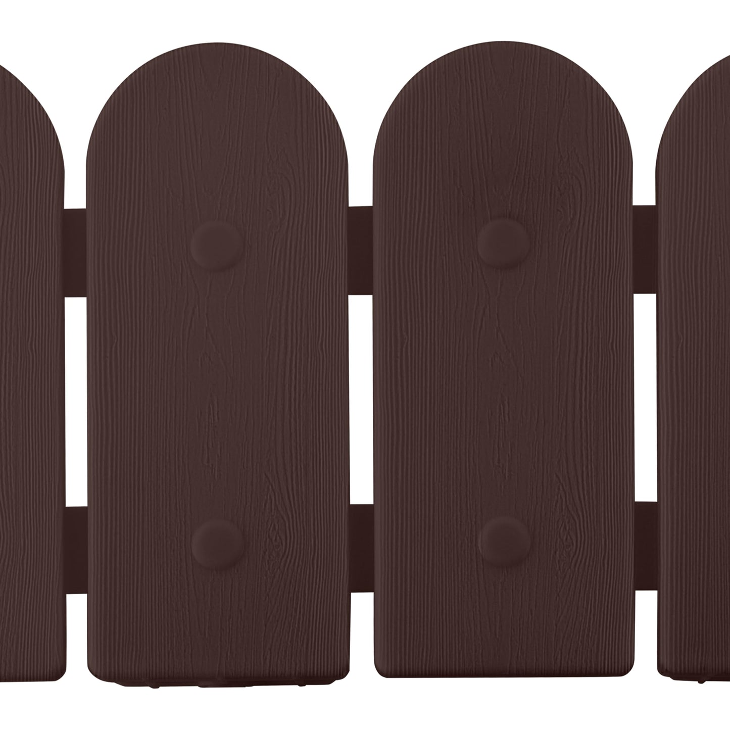 Evelyne Garden Border Plastic Edging: Wooden Fence Design - 8pcs Brown Yard Landscaping Fence Liner Lawn Edge Barrier - 10ft Kit of Decorative Lawn Panels Elements -Landscaping Edging-GMT-10374-A08